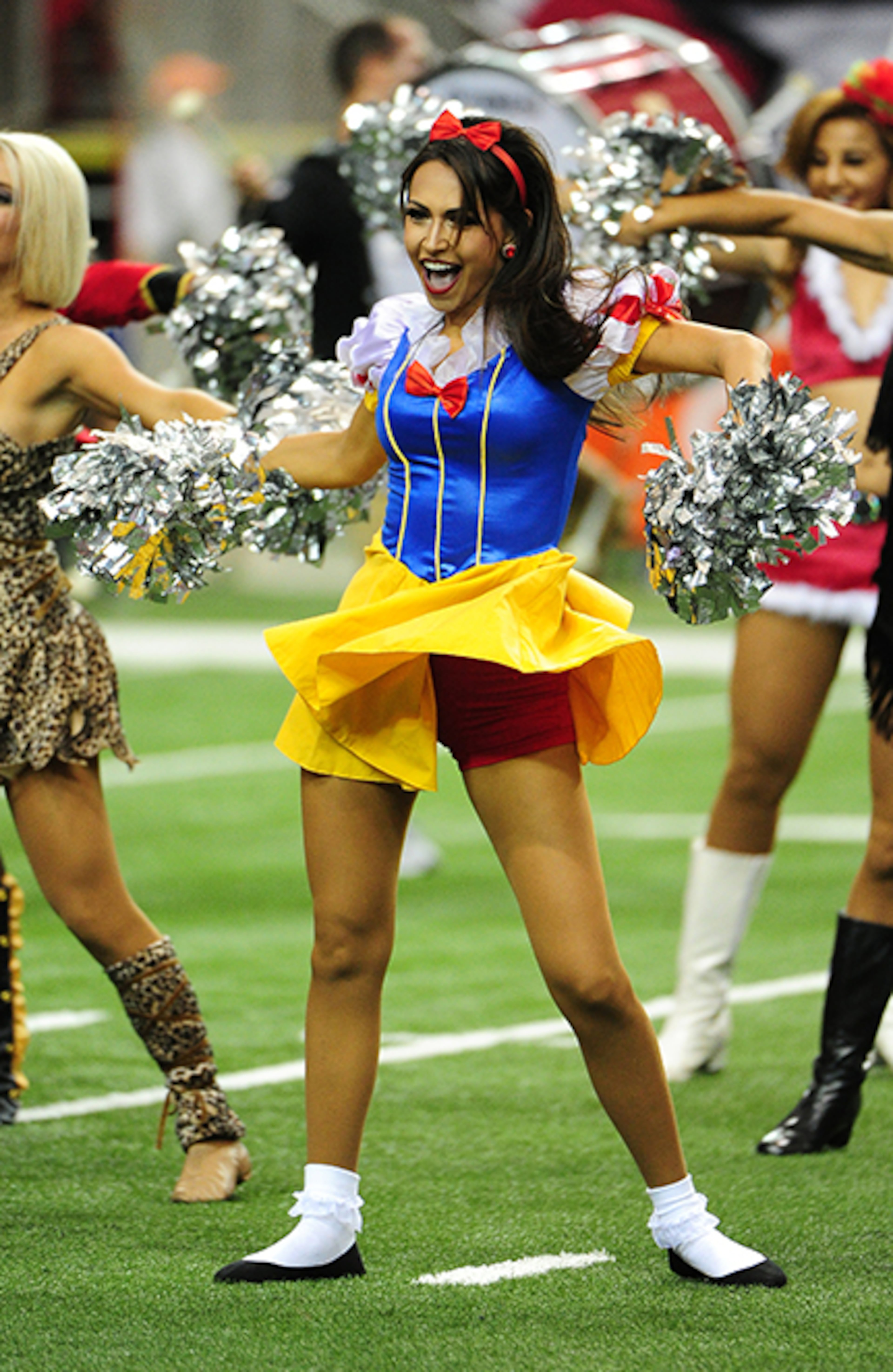 ATLANTA, GA - OCTOBER 30: A member of the Atlanta Falcons Cheerleaders performs before the game against the Green Bay Packers at the Georgia Dome on October 30, 2016 in Atlanta, Georgia. (Photo by Scott Cunningham/Getty Images)