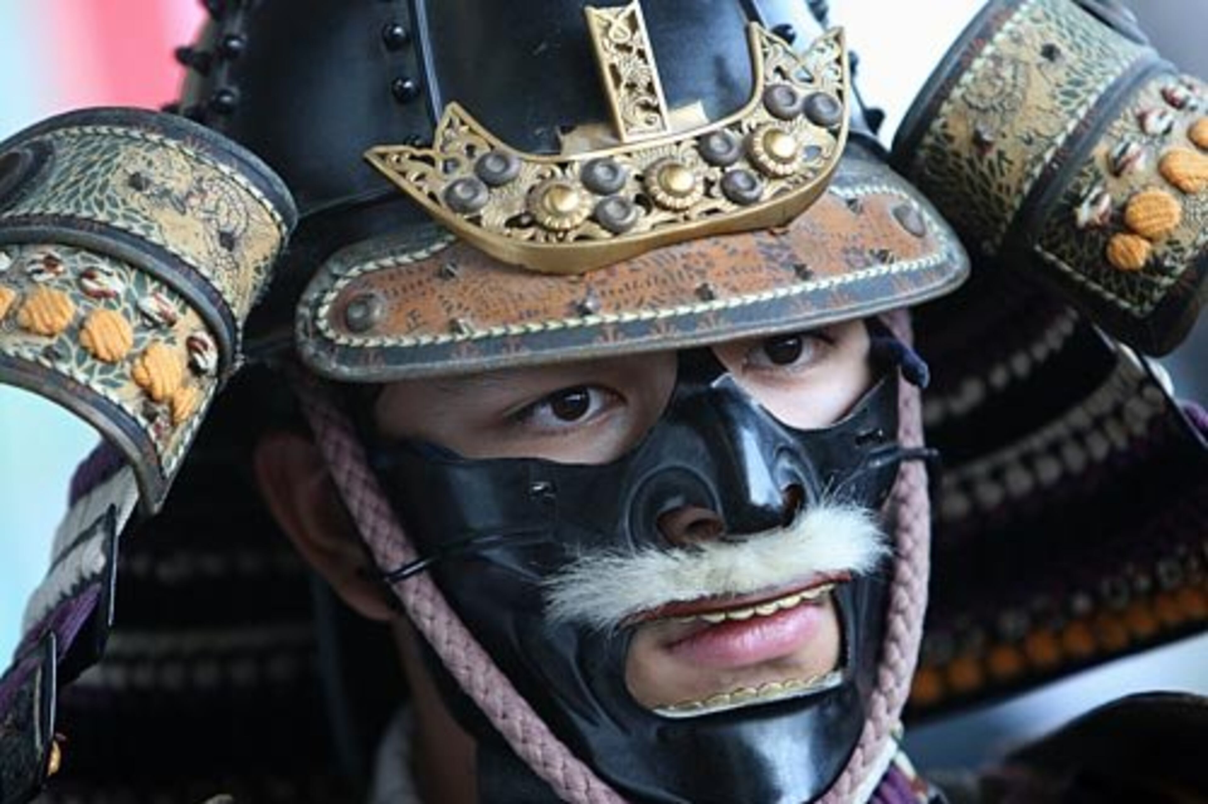 Sayer Spruell dons a Samurai warrior outfit for mingling with the crowd during JapanFest. Spruell says the outfit belongs to his father.