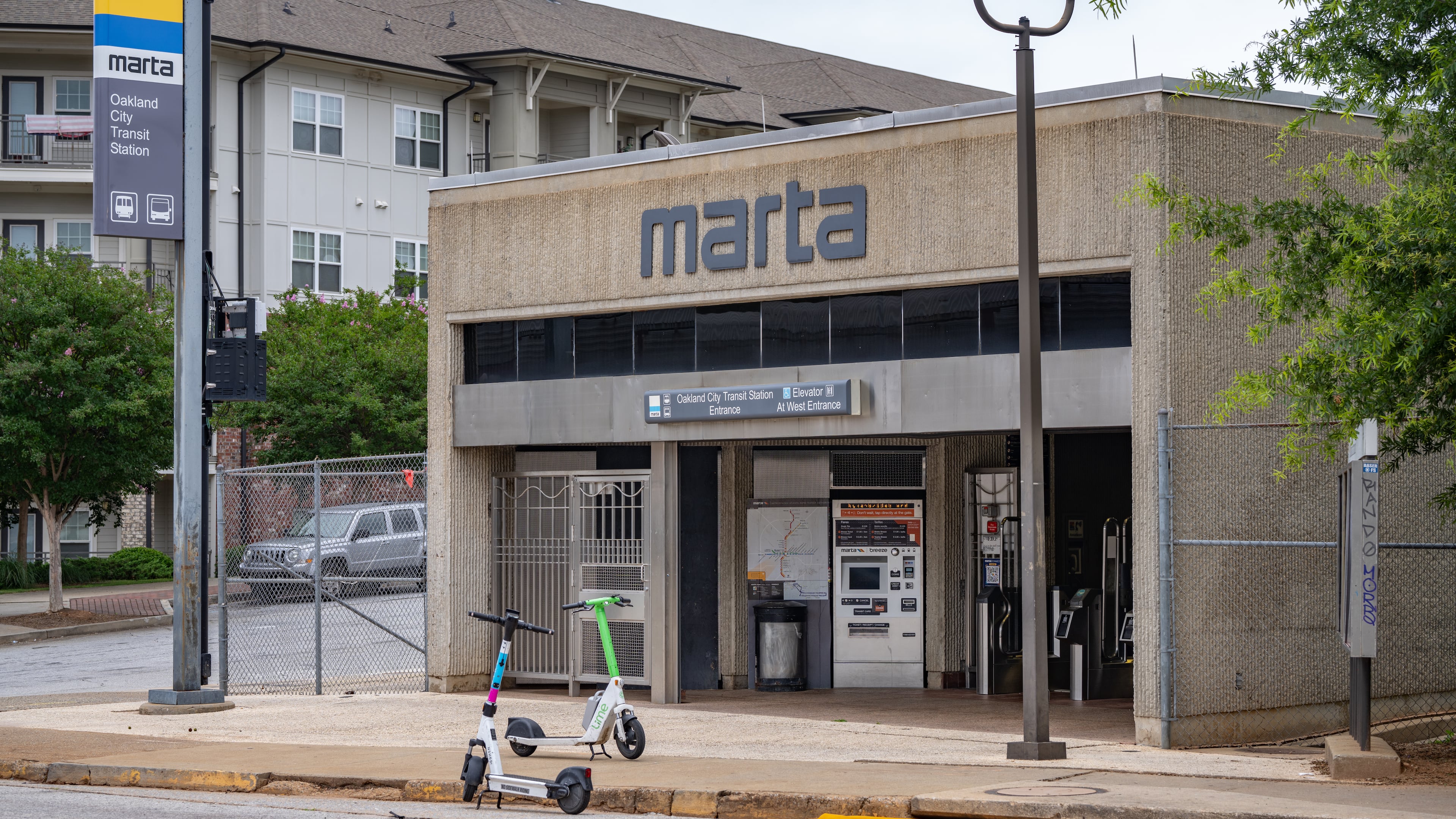 A woman was stabbed on a train as it approached the Oakland City MARTA station Saturday. (Ben Hendren for the AJC)