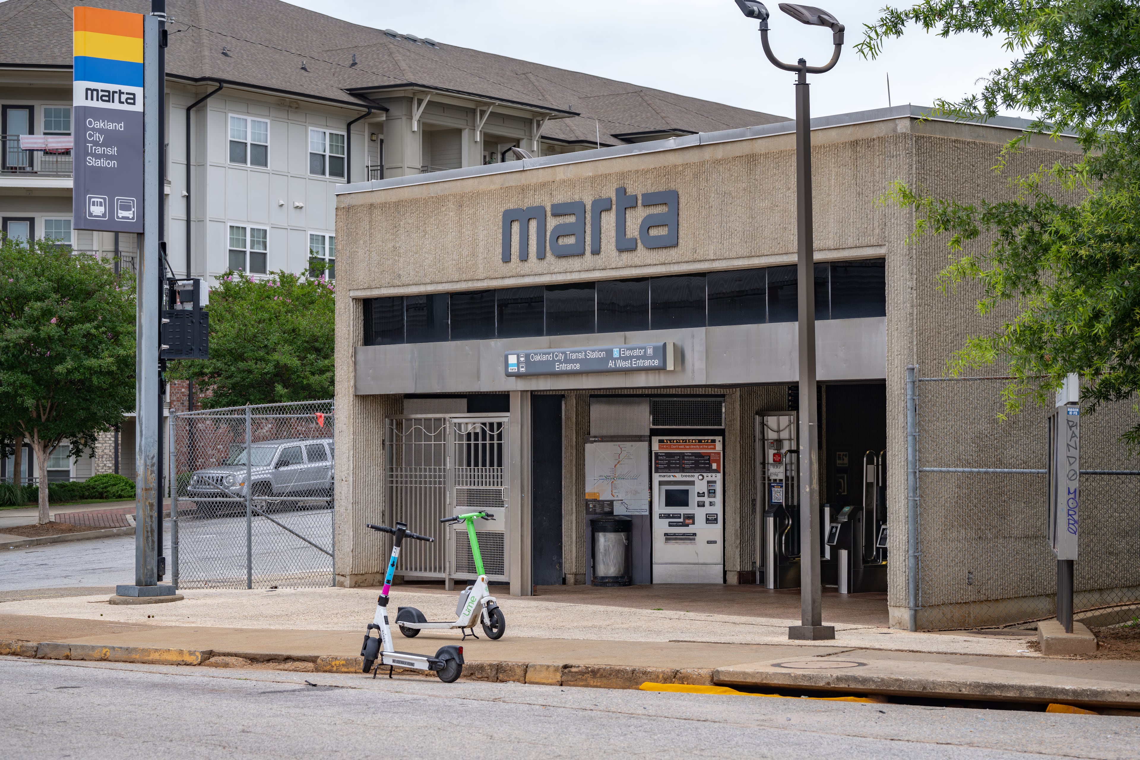 A woman was stabbed on a train as it approached the Oakland City MARTA station on Saturday. (Ben Hendren for the AJC)