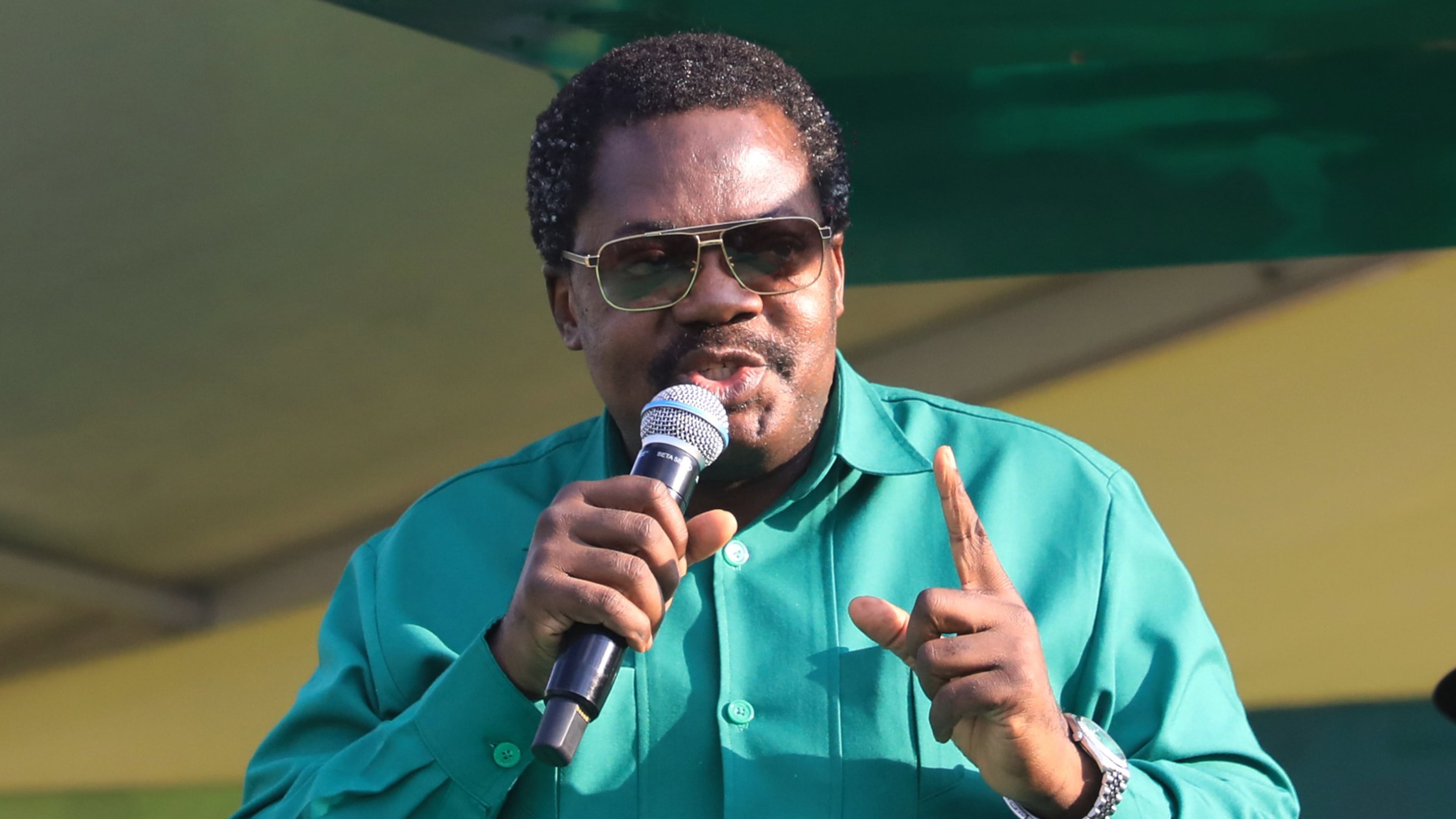 FILE - Tanzania's Vice President Emmanuel Nchimbi delivers his speech during a campaign rally in Dodoma, Tanzania, Saturday, Sept. 27, 2025. (AP Photo, File)