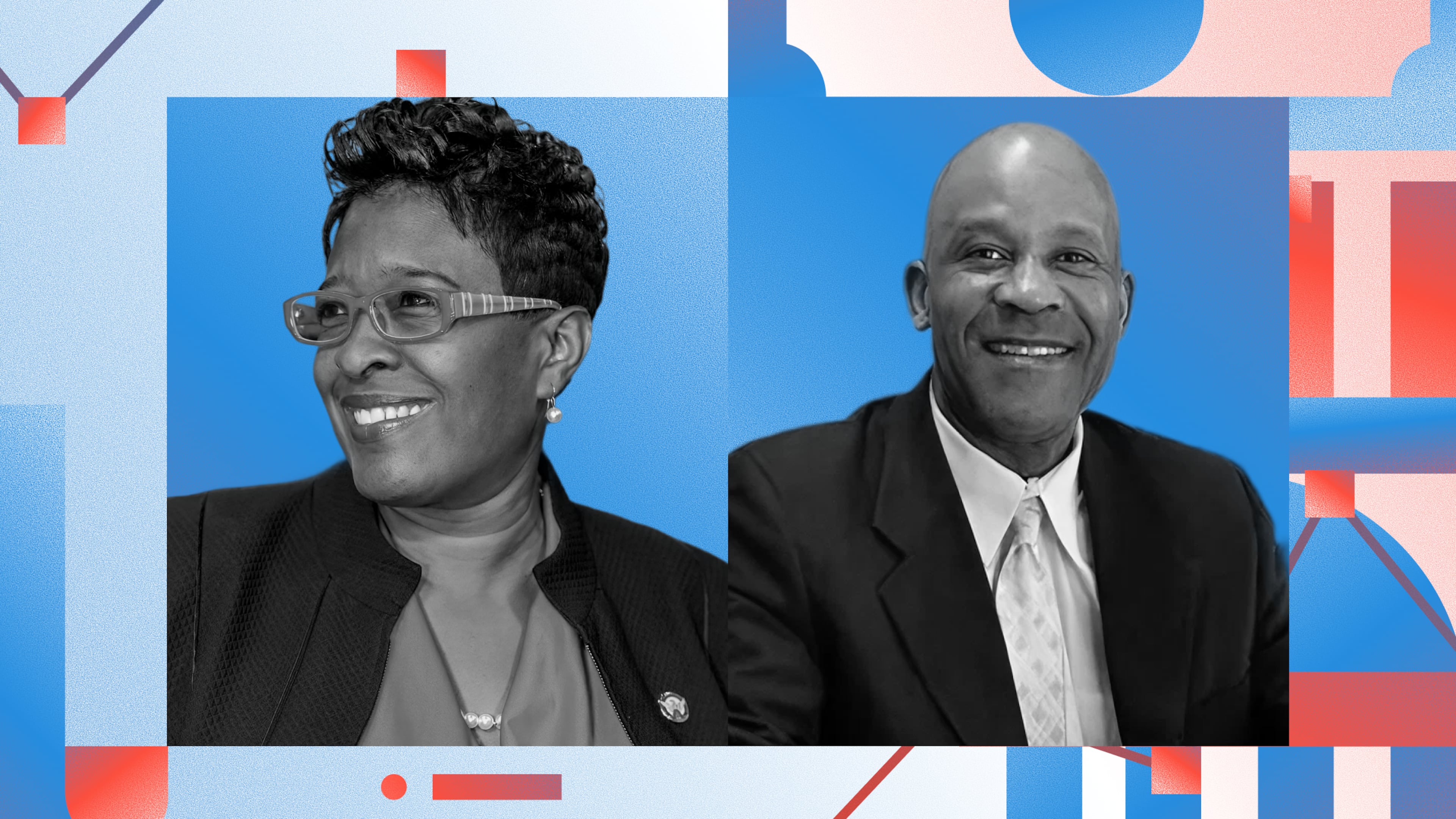 Former state lawmaker and Atlanta City Council member Keisha Sean Waites (left) is in a runoff against insurance agent DeAndre Mathis (Photo Illustration: AJC | Source: File)