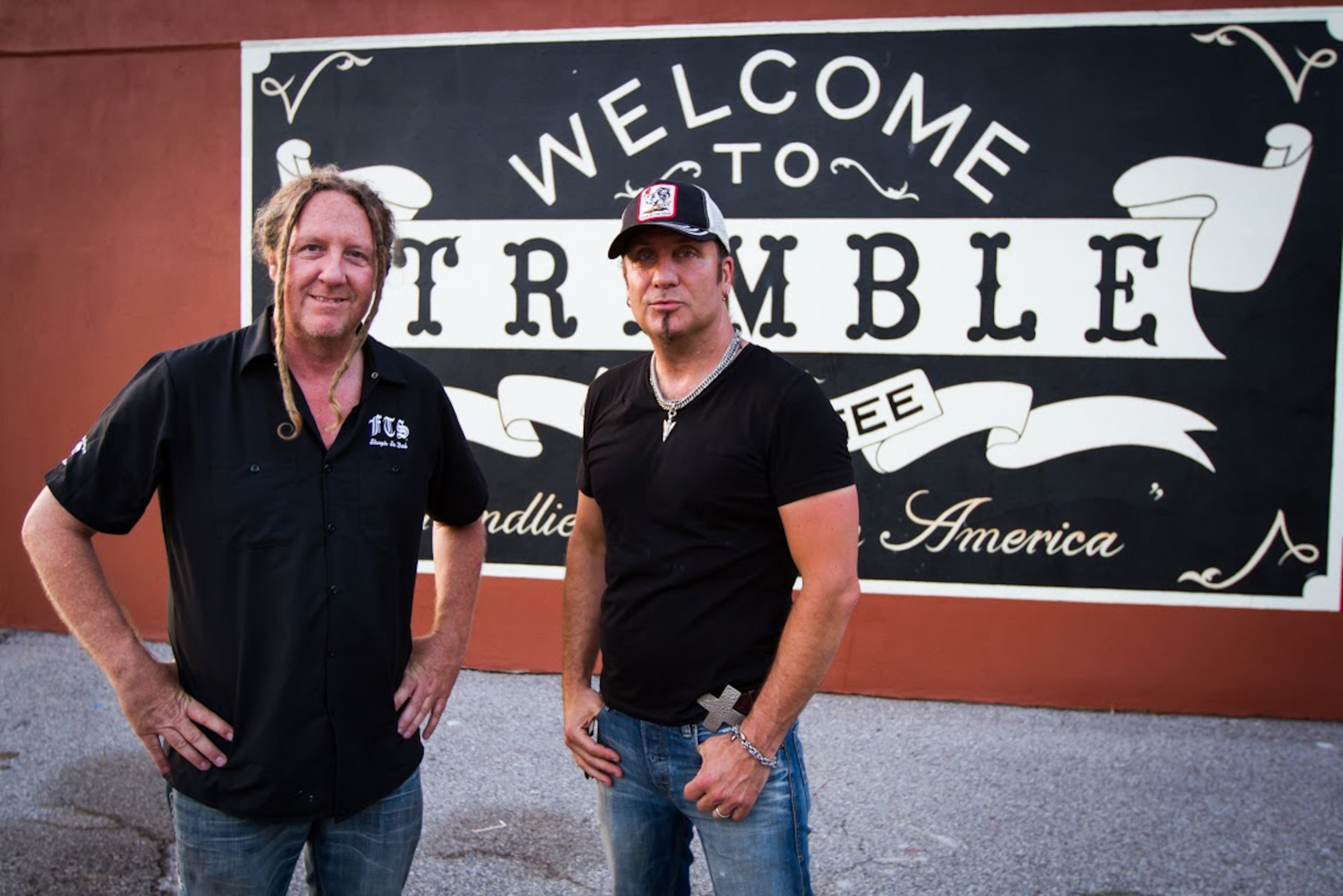 Jesse James Dupree (right) with business partner Michael Ballard in Trimble, Tenn., where Dupree's America's Outlaw whiskey is made. Photo: Contributed