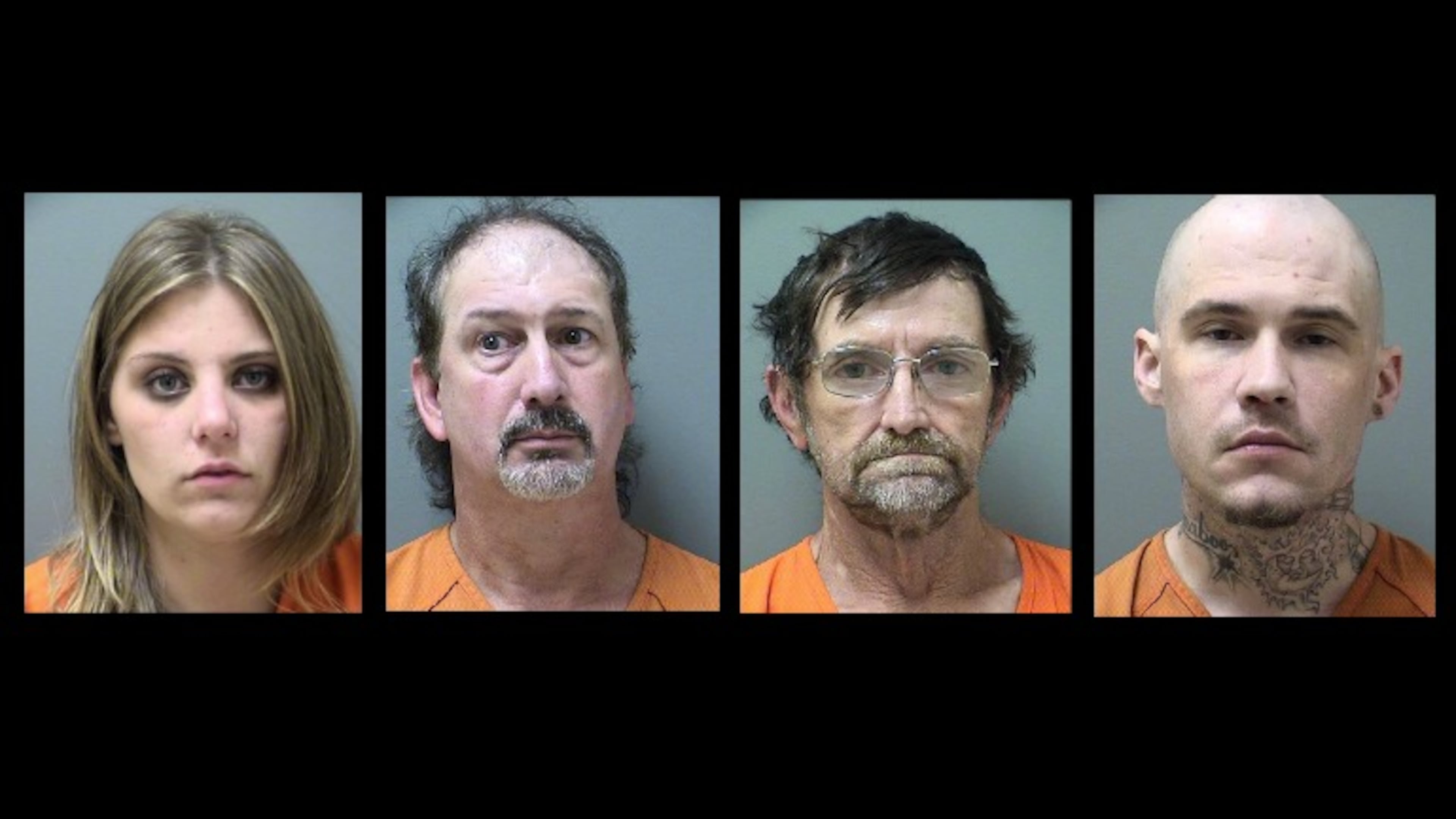 From left: Katie Keais, Michael Lindsey Howell, Ricky Gordon Coggins and Kelley Shiflett. (Credit: Cherokee County Sheriff's Office)