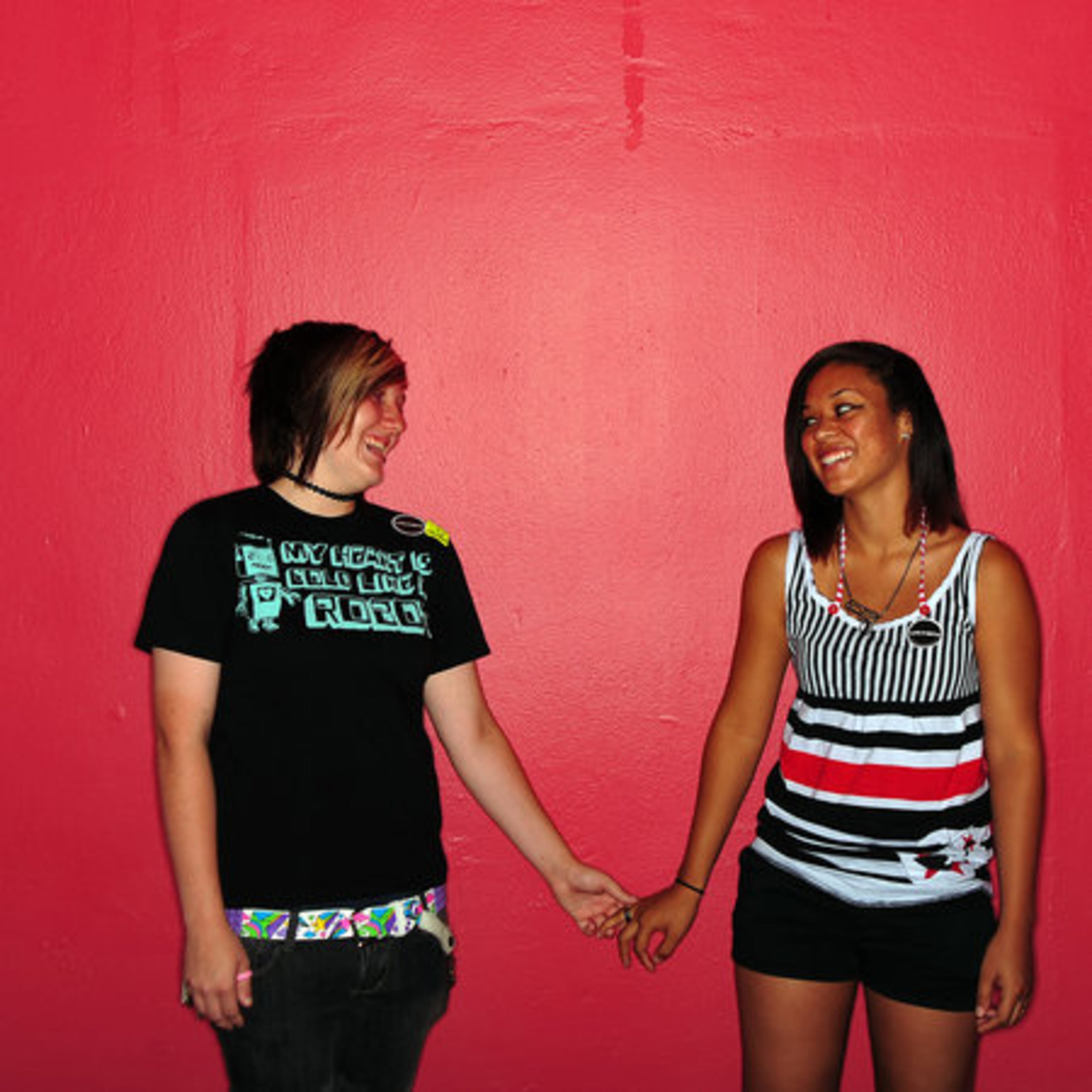Courtney Abraham (left) and Kristyne Boyd, both 18, are high school sweethearts who traveled from McMinnville, Tenn., to be at the festival. Abraham and Boyd have been dating for a year and two months.