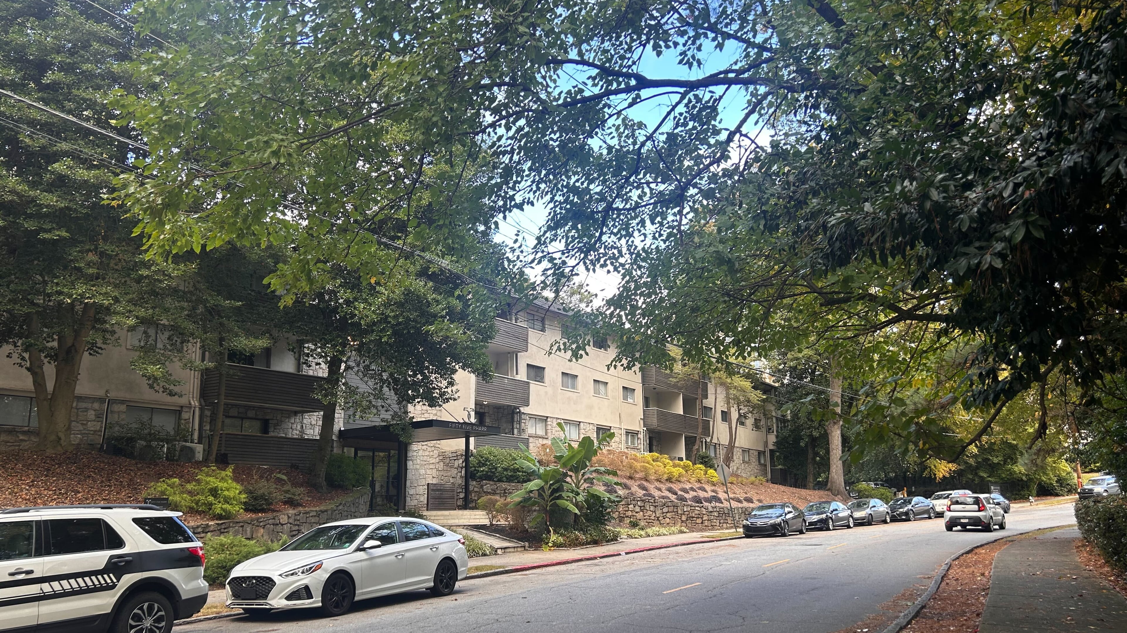 The shooting happened around 12:30 a.m. Oct. 30, 2025, at the Fifty Five Pharr apartment complex in Buckhead, police said. (Caroline Silva/AJC)
