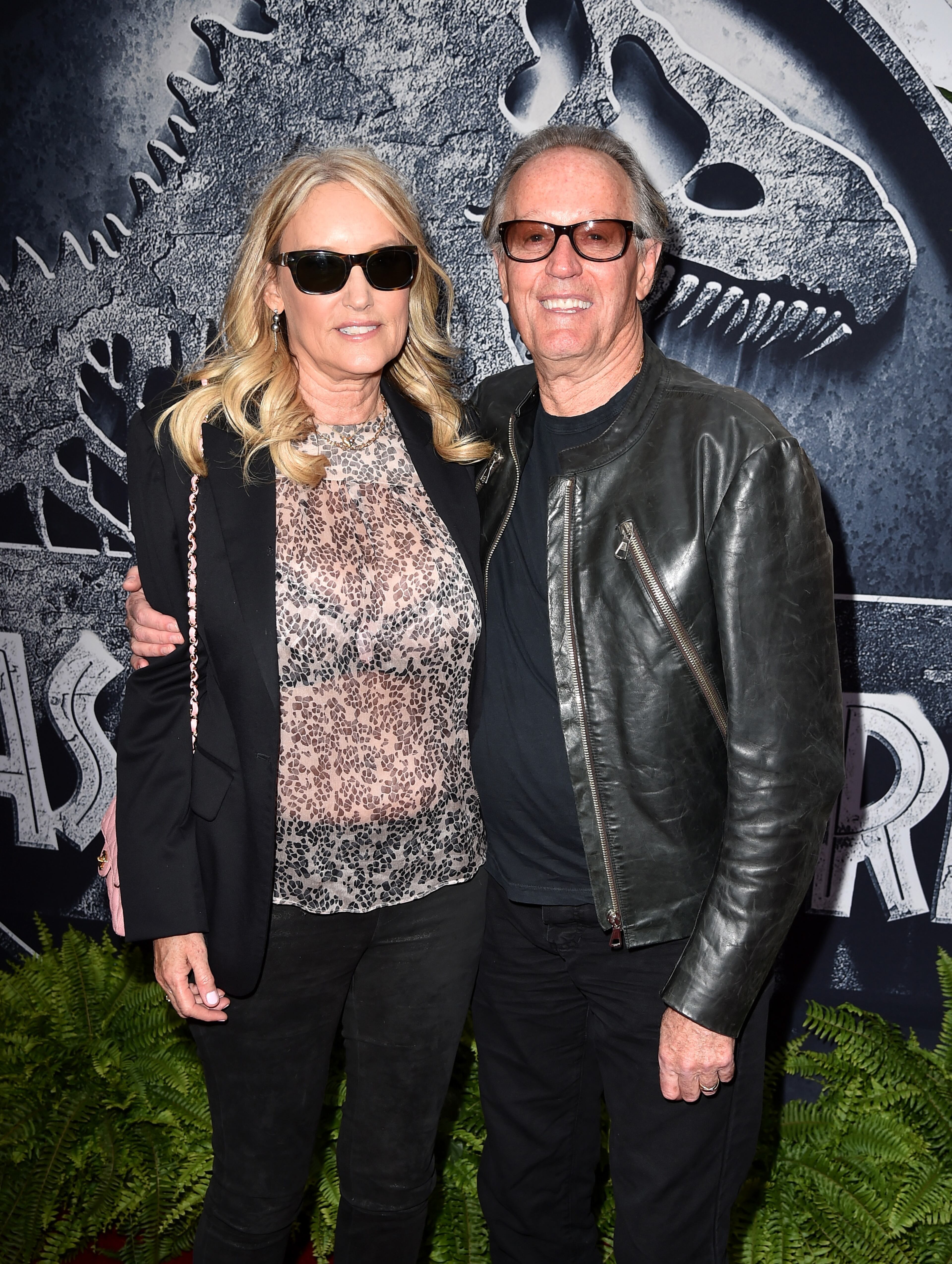 HOLLYWOOD, CA - JUNE 09: Actor Peter Fonda (R) and Margaret DeVogelaere attend the Universal Pictures' "Jurassic World" premiere at the Dolby Theatre on June 9, 2015 in Hollywood, California. (Photo by Kevin Winter/Getty Images)