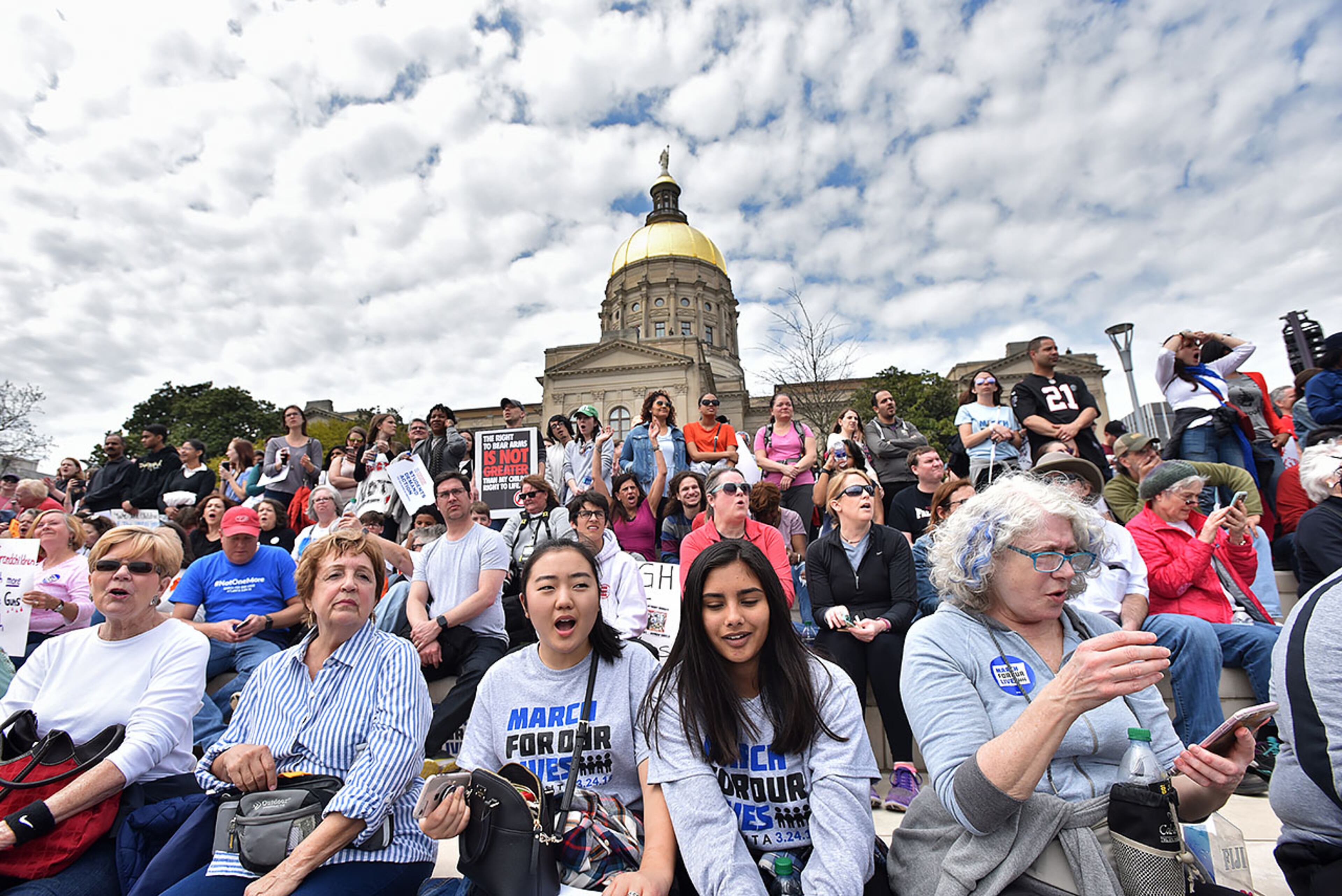 March 24, 2018 Atlanta - Thousands of people gather Liberty Plaza during the March For Our Lives rally in downtown Atlanta on Saturday, March 24, 2018. Atlanta police estimated the crowd at near 30,000 for todayâÃôs March for Our Lives. People of all ages were drawn to one of the nationwide demonstrations in a movement begun by student survivors of last monthâÃôs mass killing in a Parkland, Fla., school. Some of those Florida students were among the speakers in Atlanta. HYOSUB SHIN / HSHIN@AJC.COM