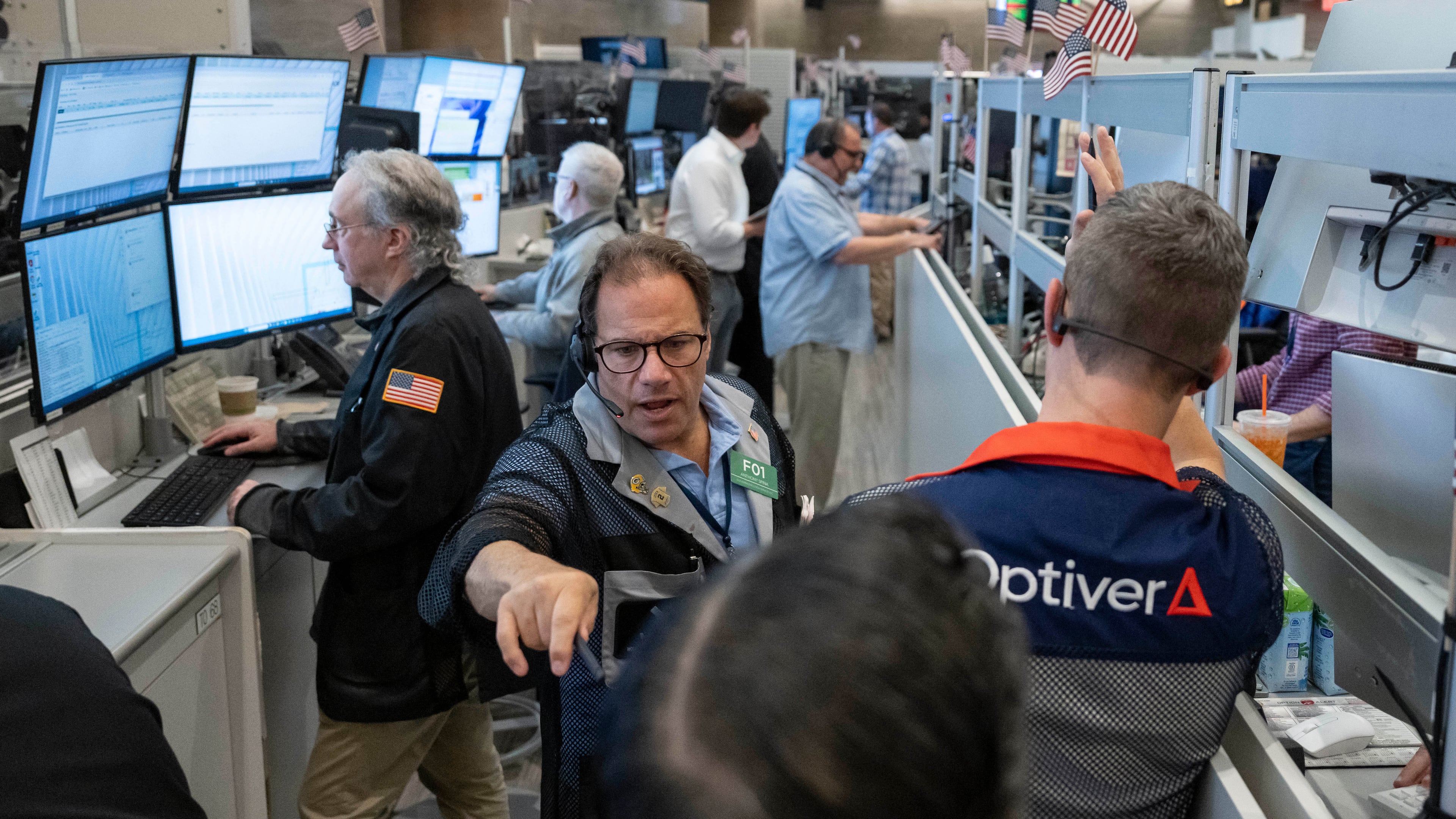 Options trader Anthony Spina works on the floor of the New York Stock Exchange, Thursday, Oct. 8, 2026, in New York. (AP Photo/Yuki Iwamura)