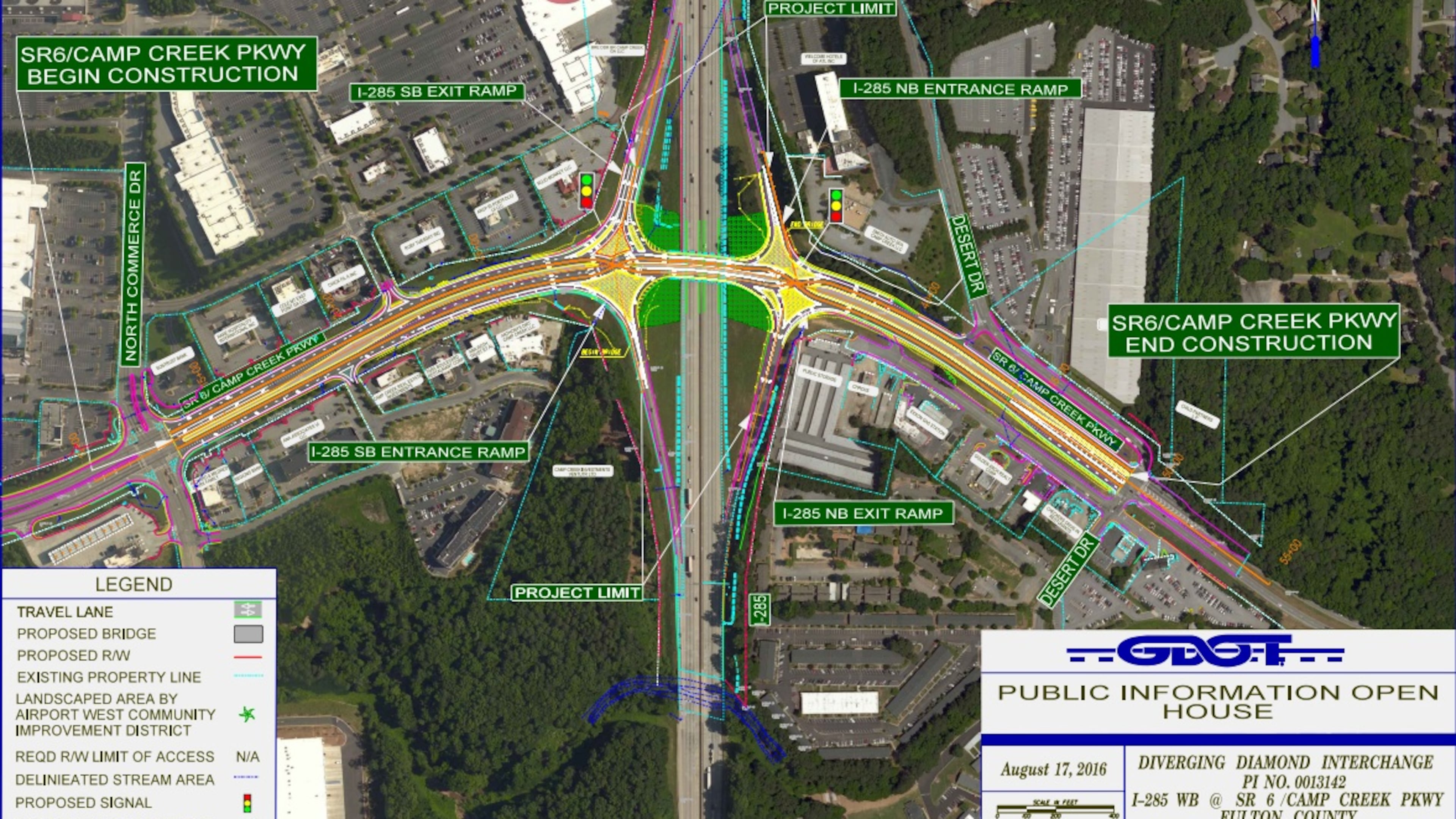 A six-lane Diverging Diamond Interchange is coming to the I-285 at Camp Creek Parkway. CONTRIBUTED