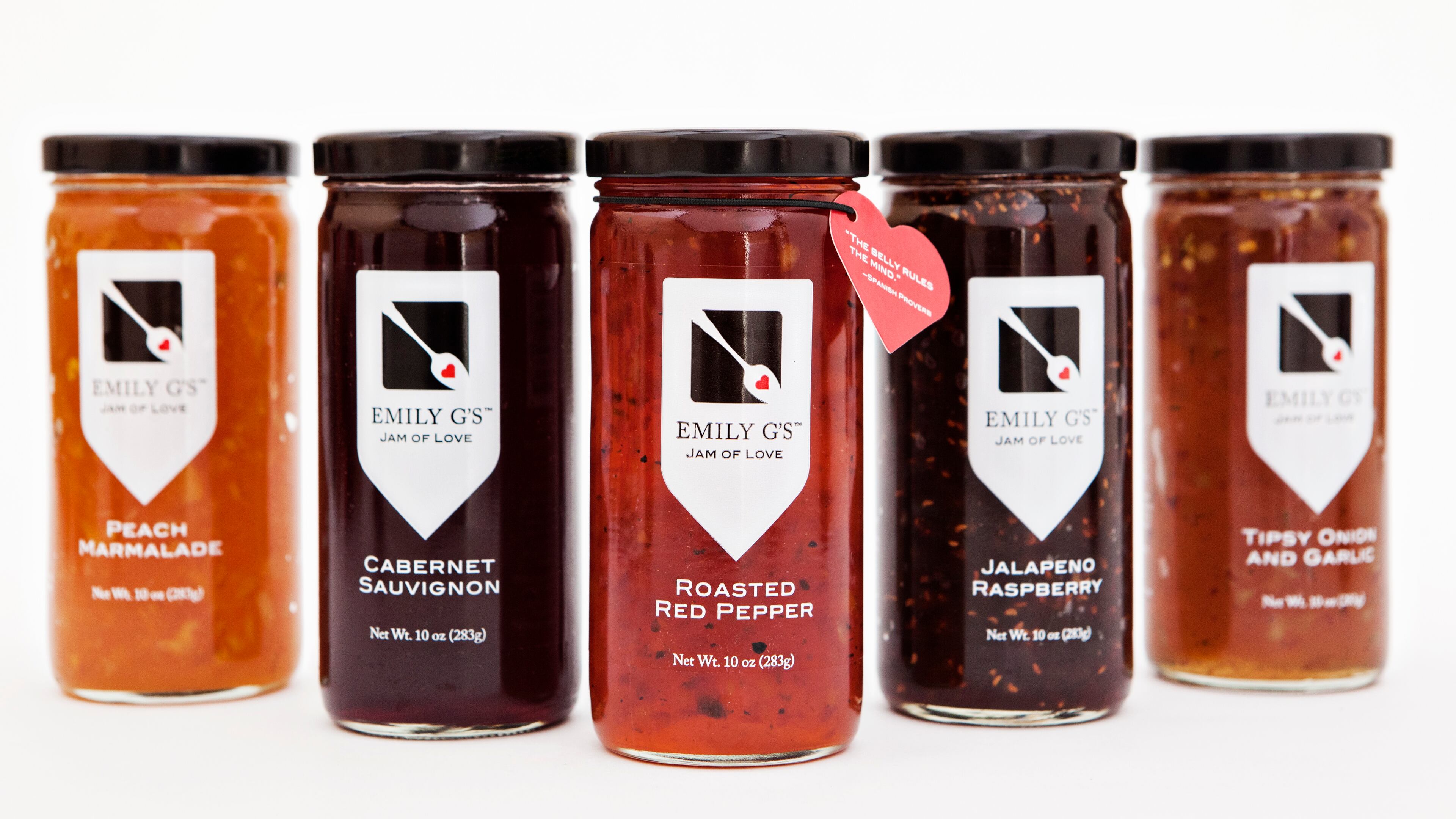 Emily G’s produces 10 year-round flavors, like peach marmalade and fig pomegranate, plus eight seasonal flavors, including cranberry port. Courtesy of Cortini Shelton