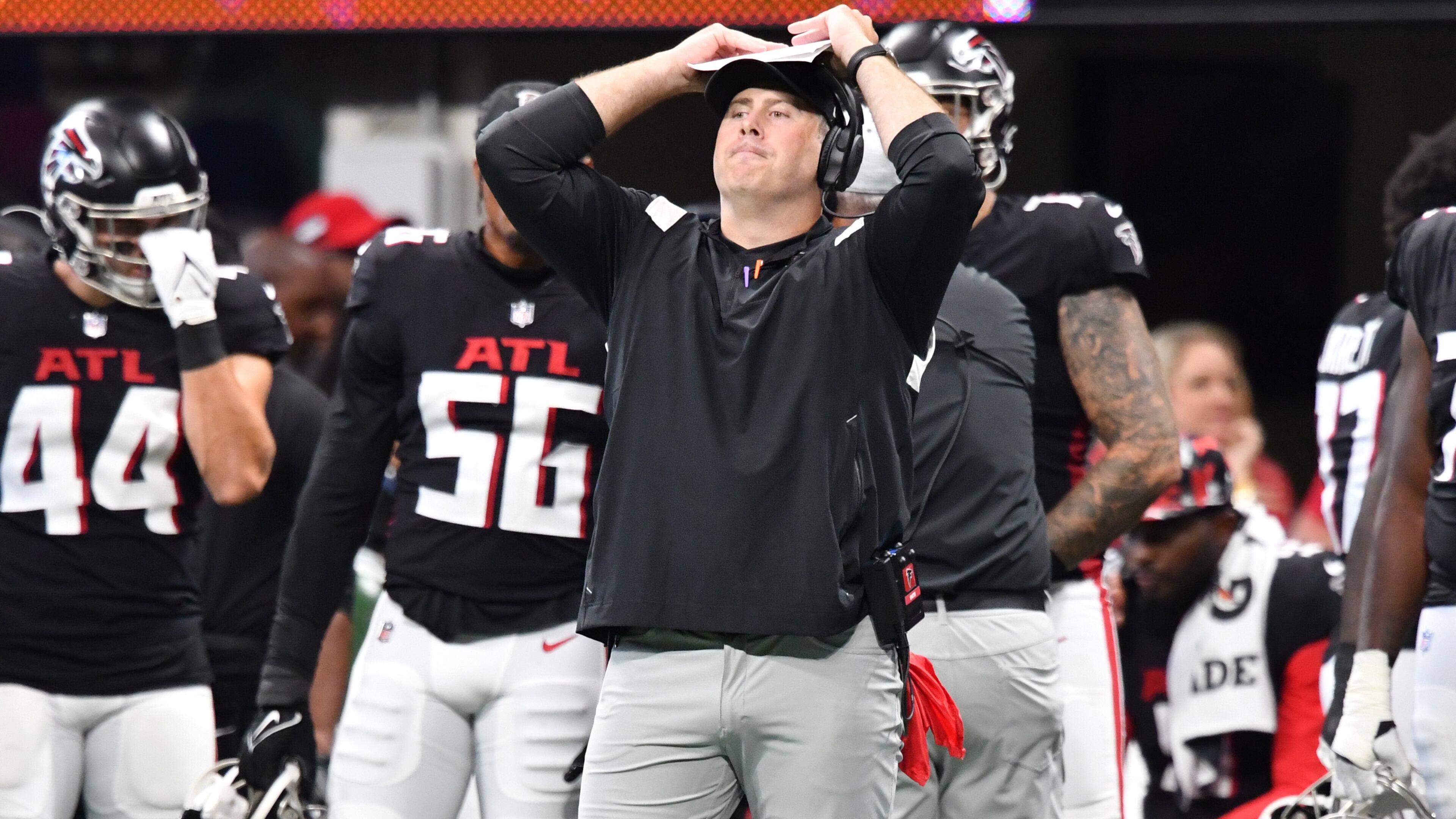 Falcons coach Arthur Smith's team might struggle to find more than four wins this season, according to columnist Michael Cunningham. (Hyosub Shin / Hyosub.Shin@ajc.com)