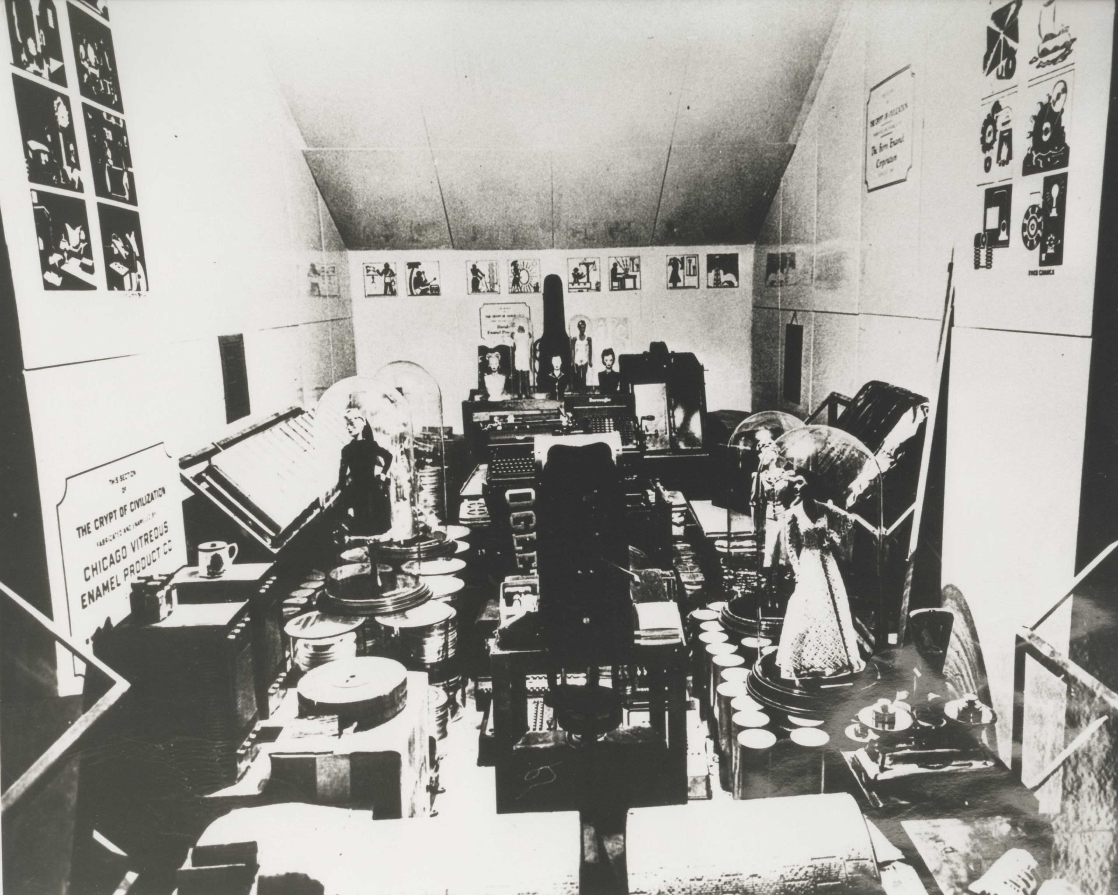 A photo taken before “The Crypt of Civilization” was sealed, showing some of the items placed inside. CONTRIBUTED BY OGLETHORPE UNIVERSITY ARCHIVES