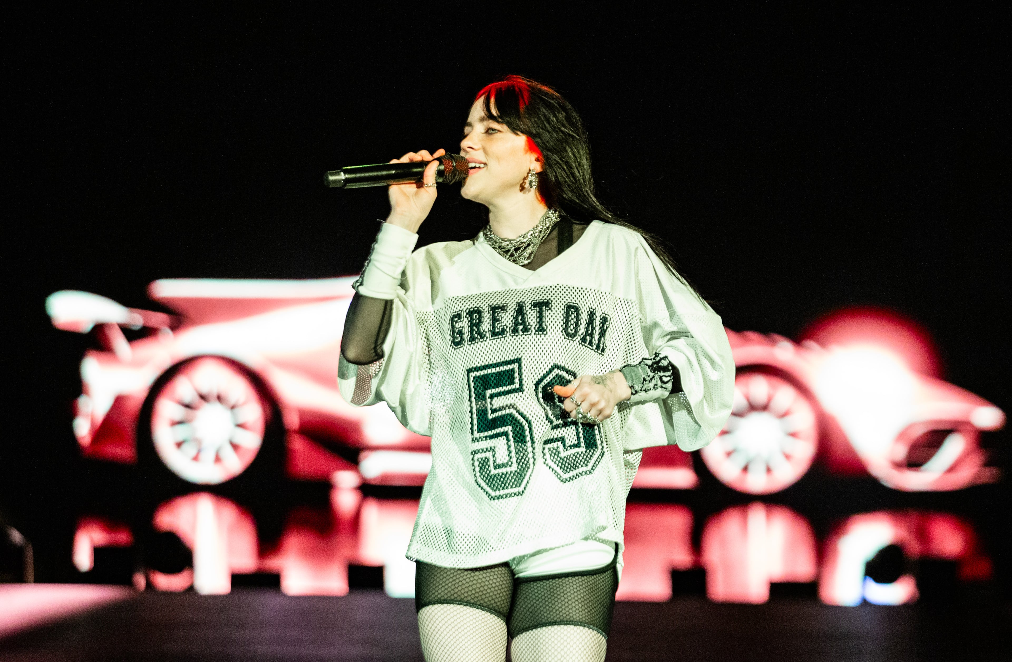 Atlanta, Ga: Billie Eilish headlined Saturday night at Music Midtown showing why she's one of the biggest forces in pop music with an onslaught of hits and raw energy. Photo taken Saturday, September 16, 2023 at Piedmont Park. (RYAN FLEISHER FOR THE ATLANTA JOURNAL-CONSTITUTION)