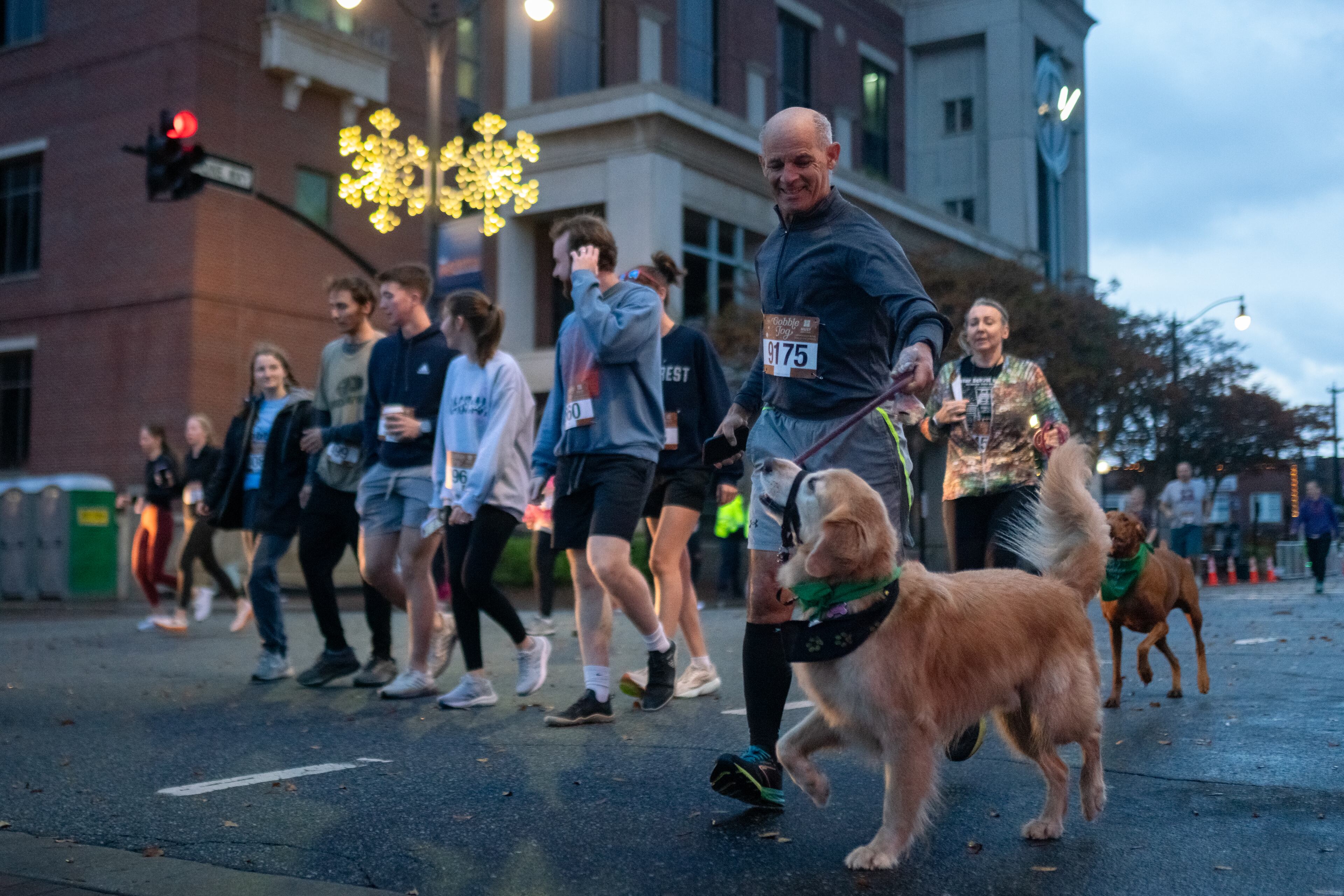 Hundreds gather to run in various races at the 2024 Gobble Jog in downtown Marietta, Georgia. Thursday, November 28, 2024 (Ben Hendren for the Atlanta Journal-Constitution)