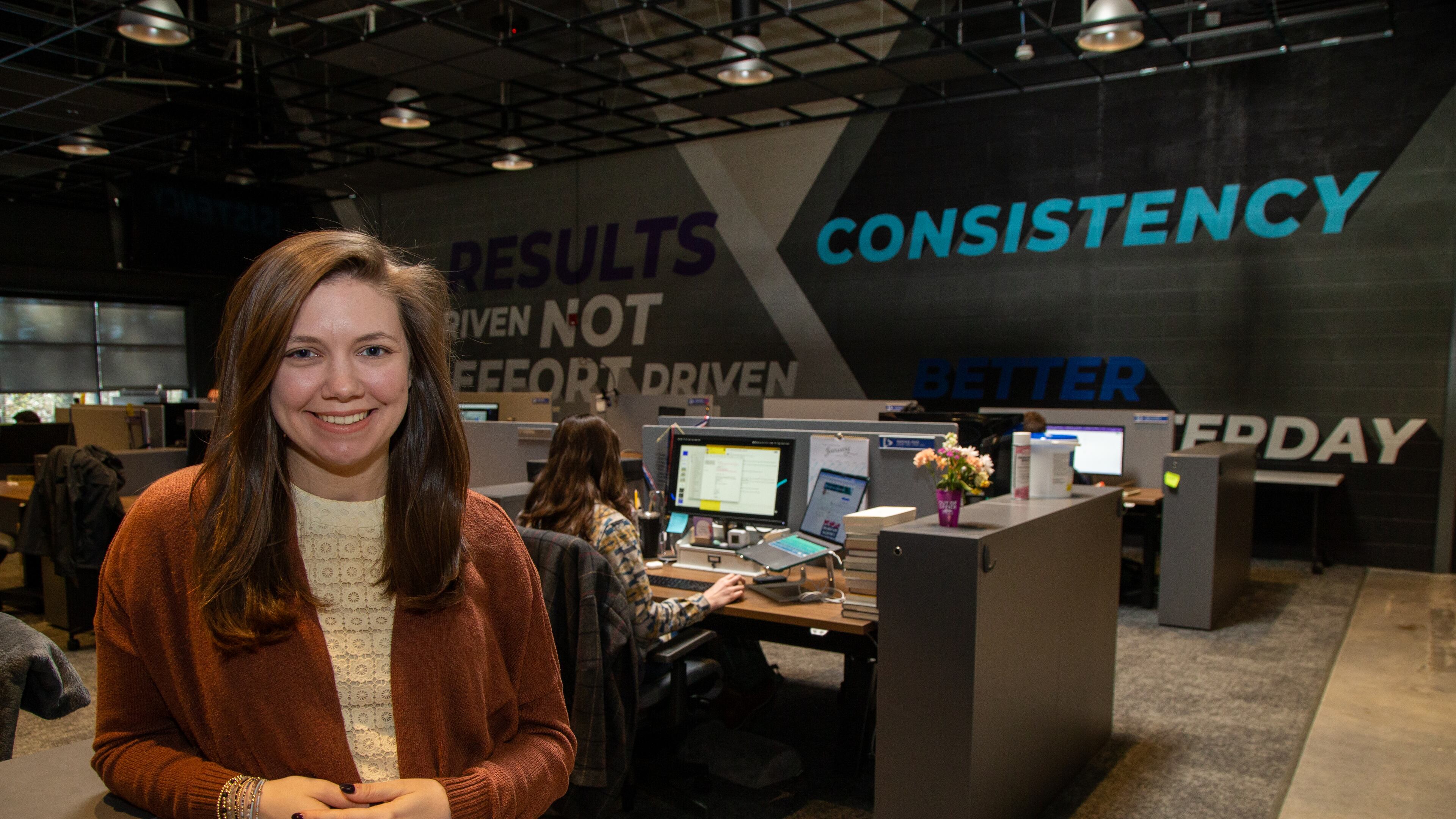 Portrait of five-year employee Hannah Doksansky in the team space at Crisp, Inc. in Atlanta. For the Top Workplace small company category. PHIL SKINNER FOR THE ATLANTA JOURNAL-CONSTITUTION.