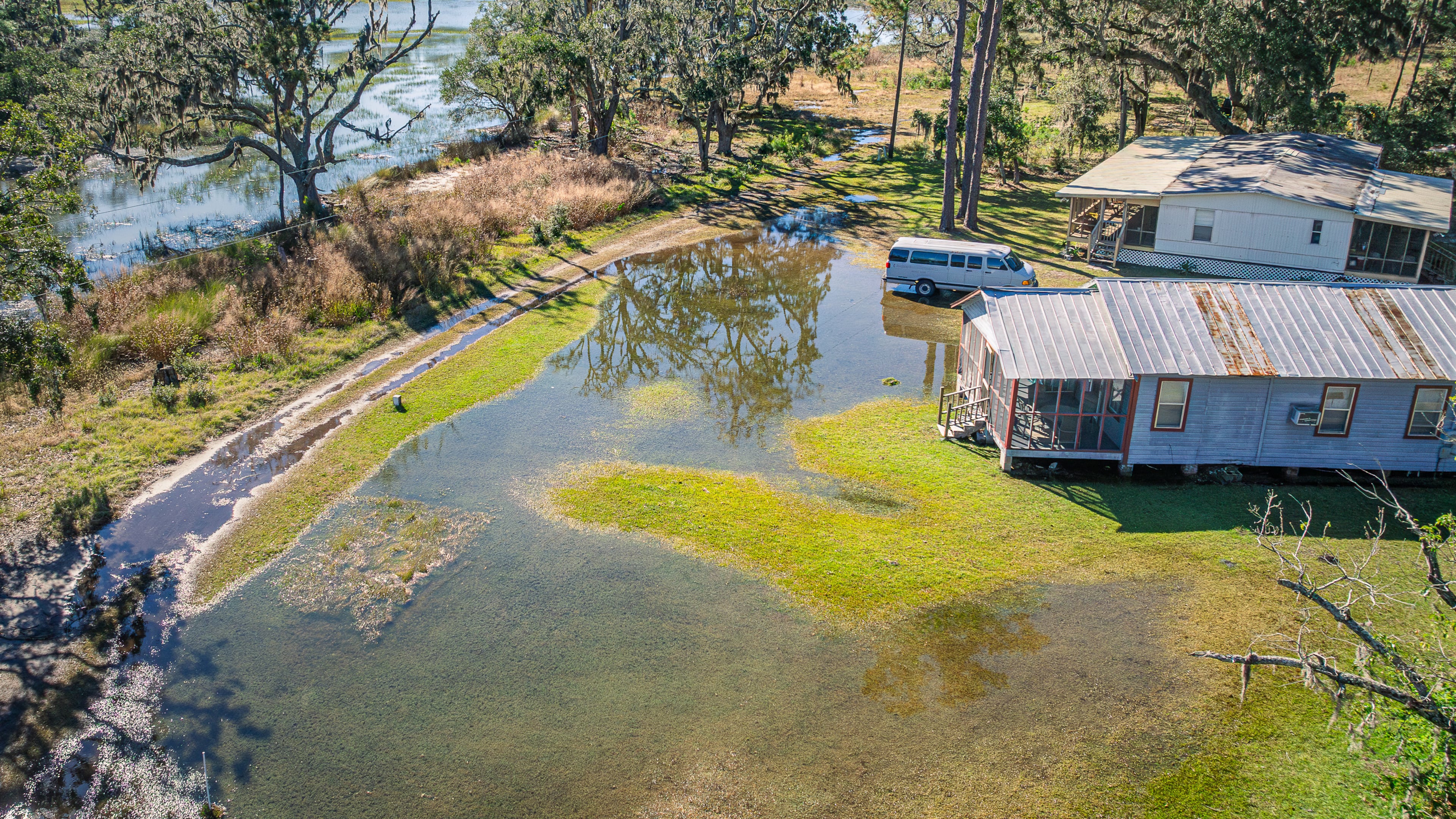 High tide flooding in the Hogg Hummock Community on Sapelo Island threatens the residents' way of life. (Justin Taylor for the AJC)