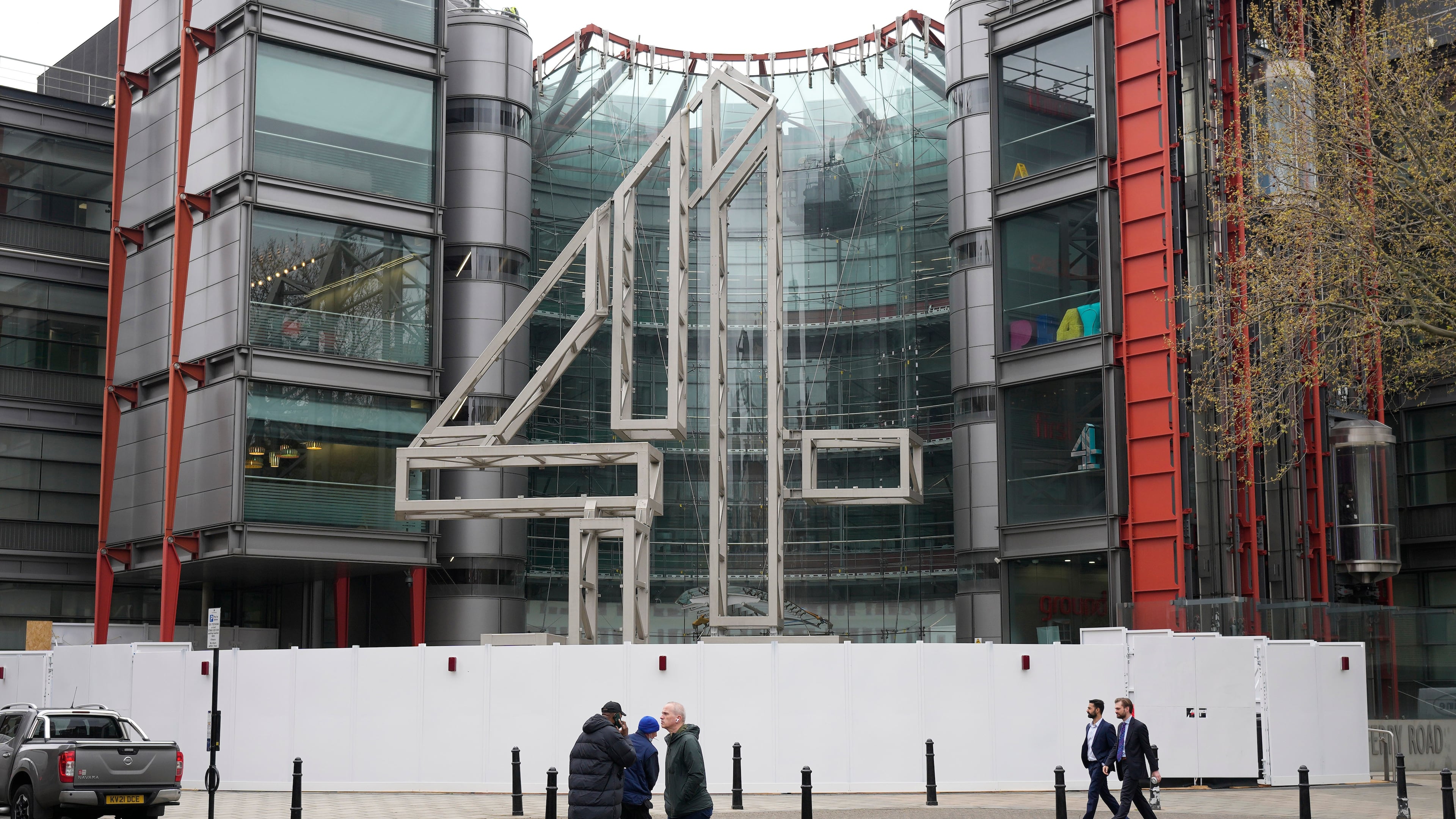 FILE - General view at the entrance of the Channel 4 Headquarters in London, on April 5, 2022. (AP Photo/Frank Augstein, File)