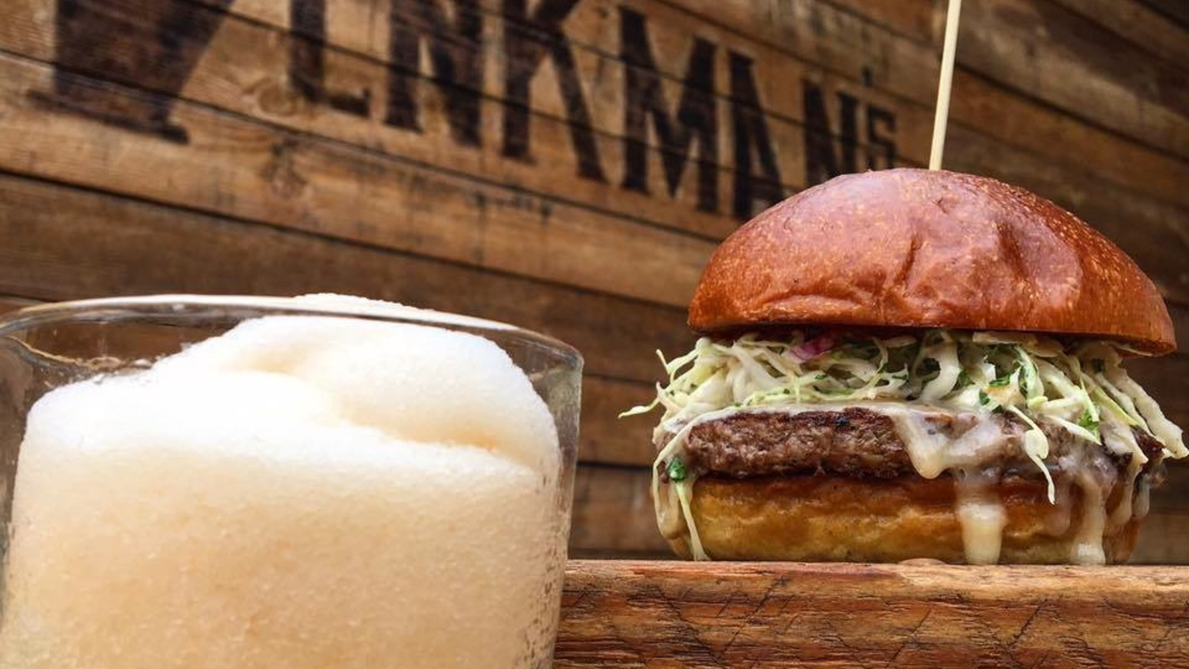 The adults-only happy meal with a burger and liquor-infused slushie. Photo credit: Venkman's.