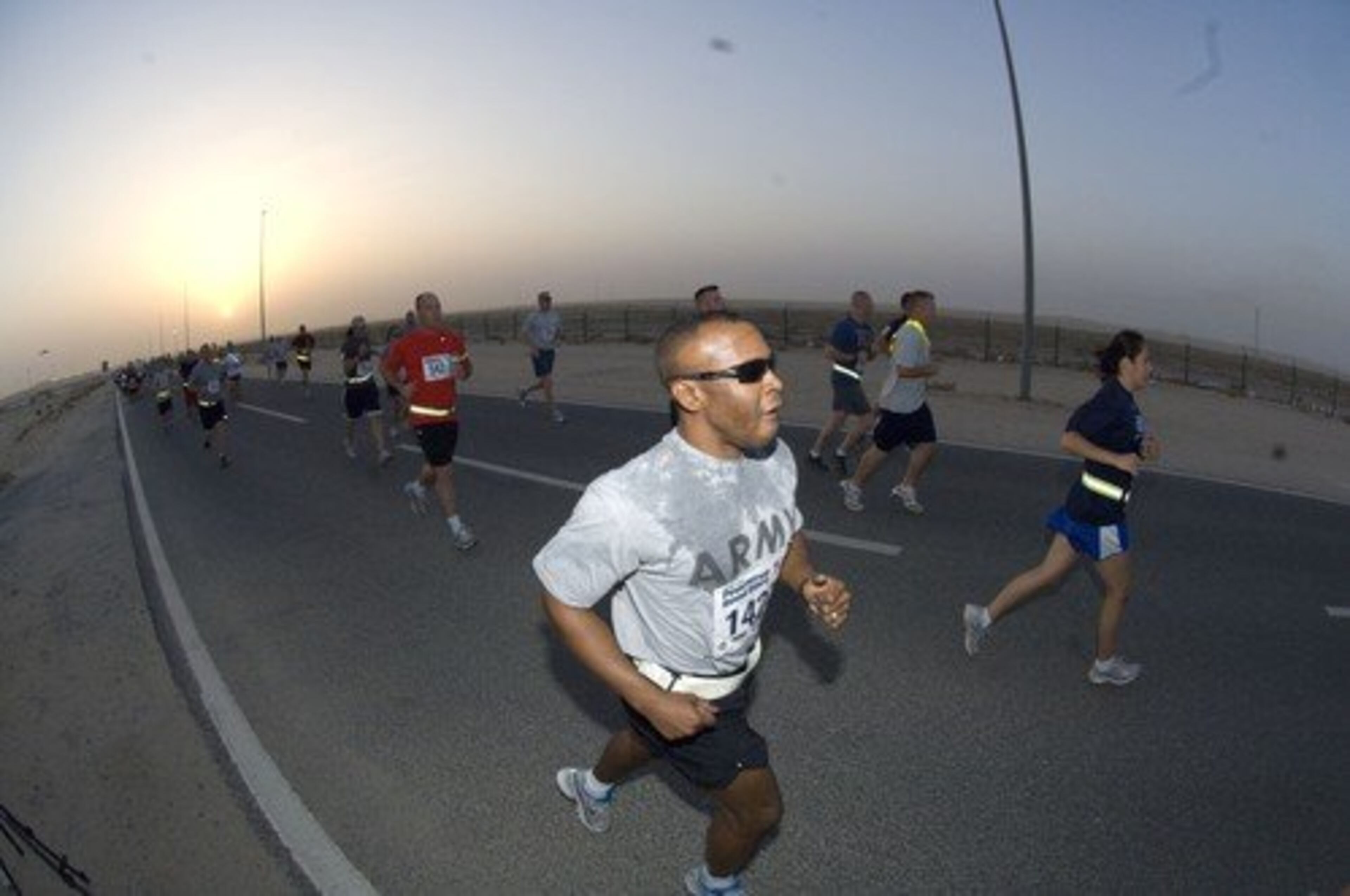 A Peachtree Road Race also takes place at Camp Arifjan in the Kuwait deserton July 4.