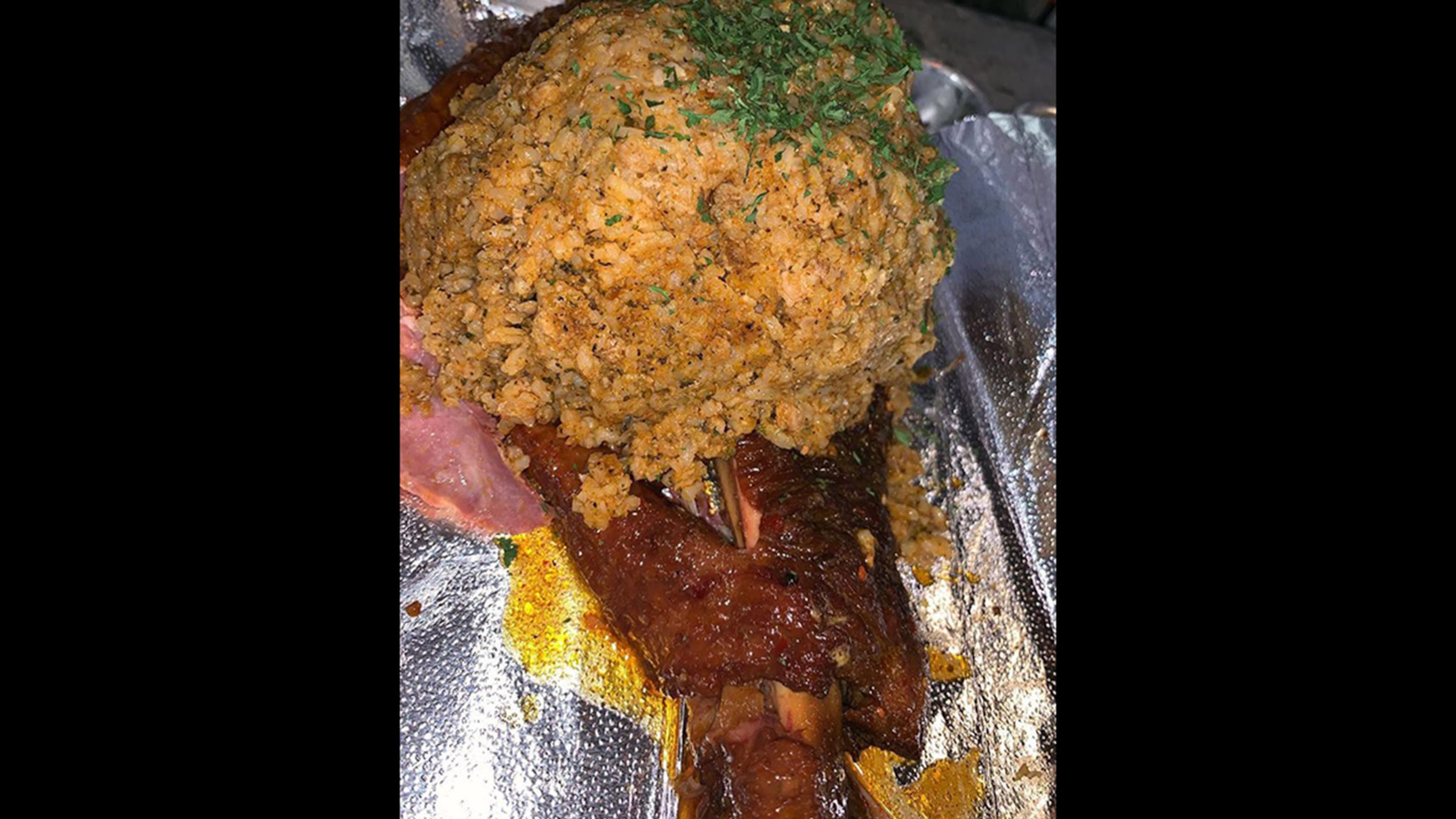 Stuffed turkey leg from The Turkey Hut.