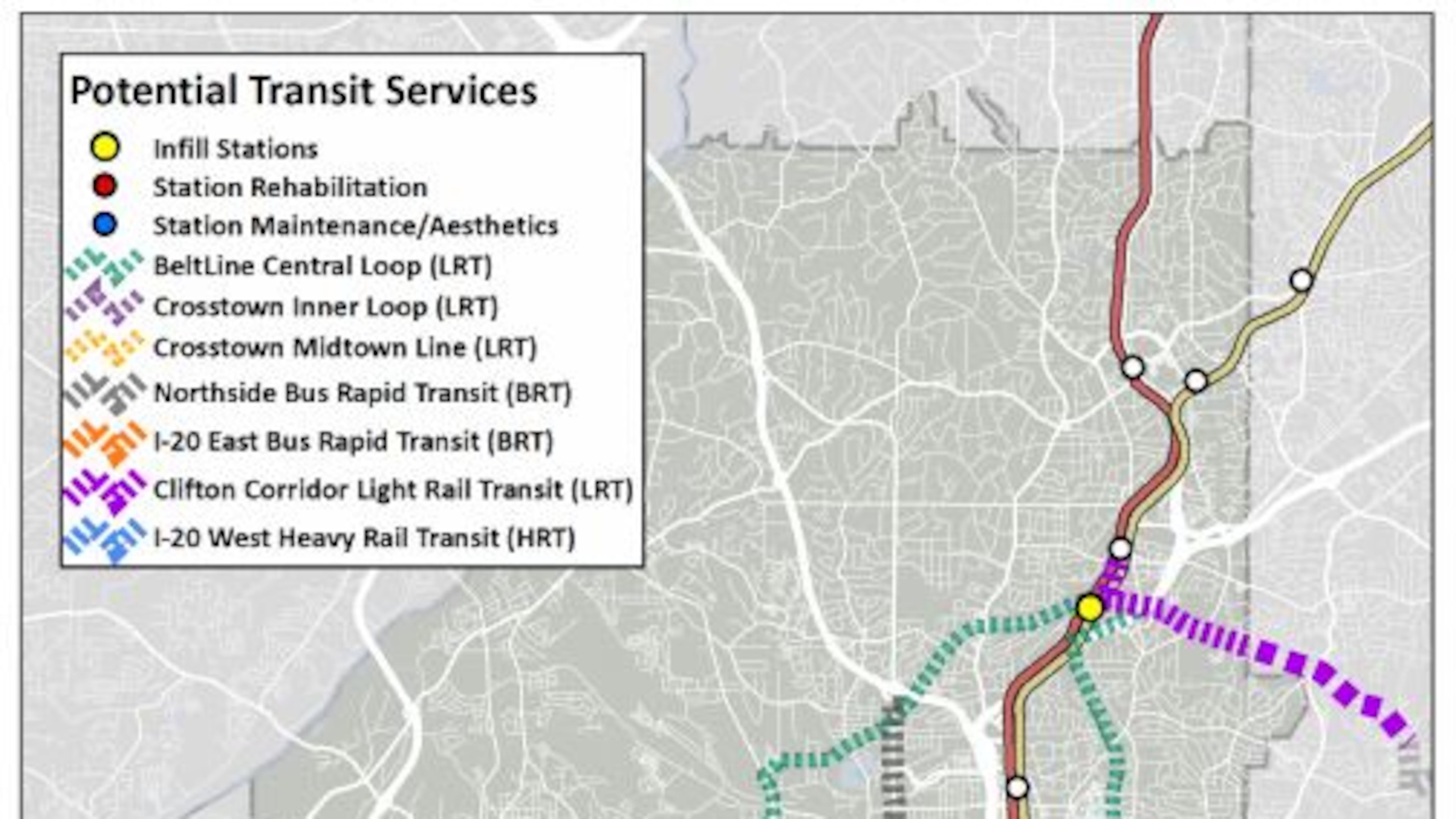 MARTA released a wish list of transit expansion in Atlanta on Wednesday, May 12, 2016. The $2.5 billion proposal would require city voters, who already pay a 1 percent sales tax for MARTA, decide whether to pay an additional half-percent to add more service. Courtesy of MARTA