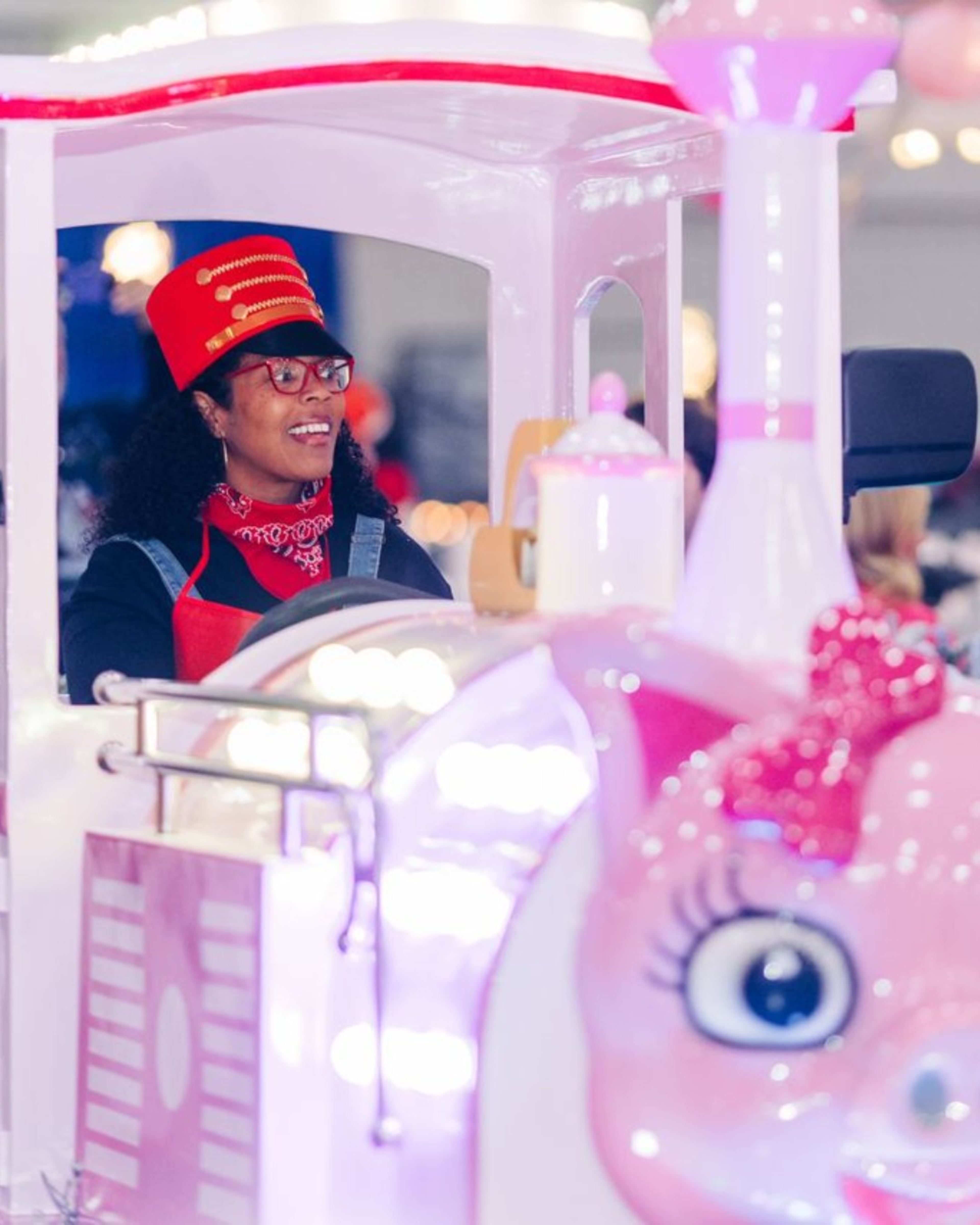 Ride the Pink Pig at the annual Georgia Festival of Trees, which continues Friday through Sunday. (Photo courtesy of the Georgia Festival of Trees)