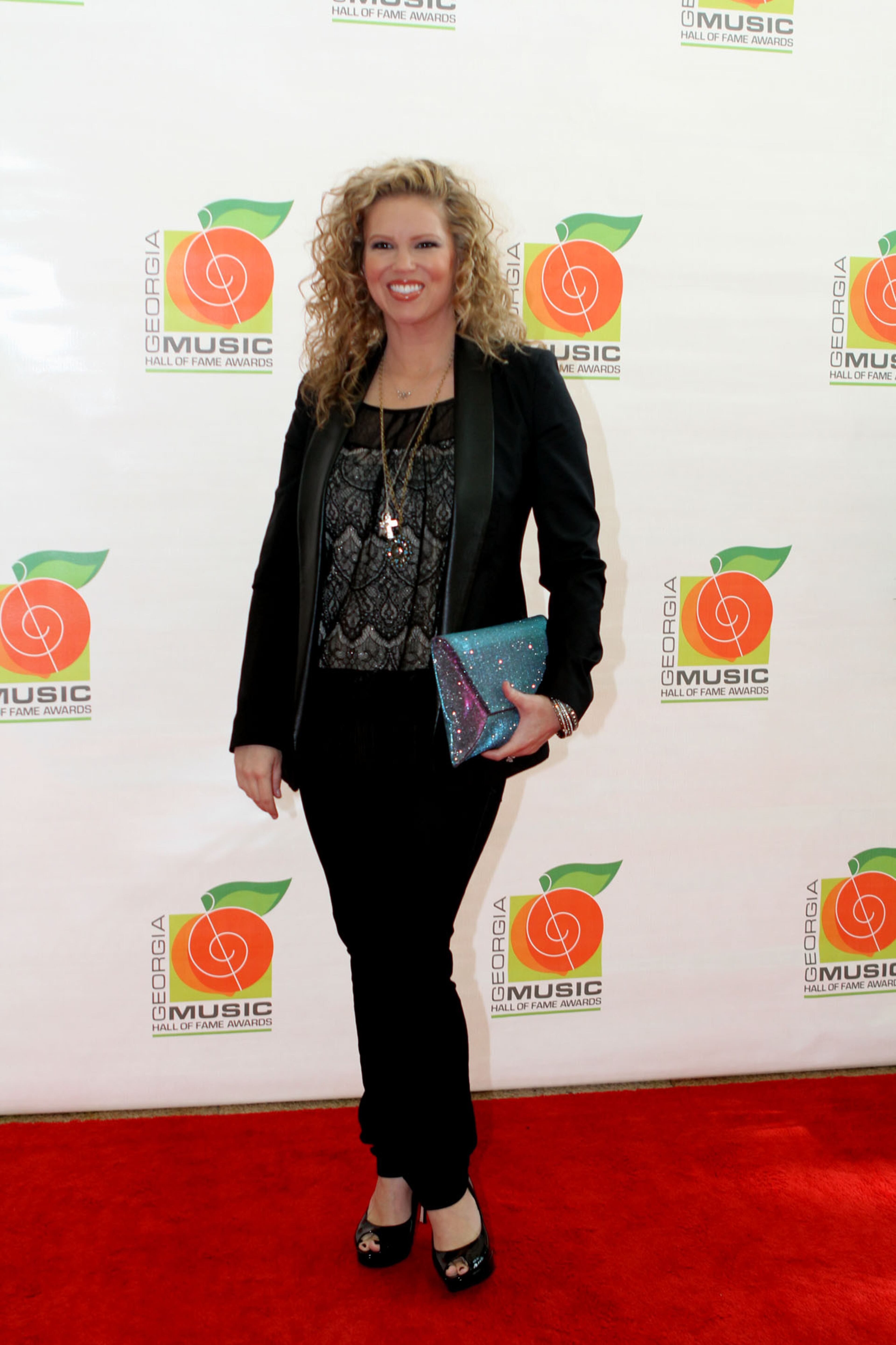 Mandy Gawley, nominated as Country Female Artist of the Year, on the red carpet at the Georgia Music Hall of Fame event.