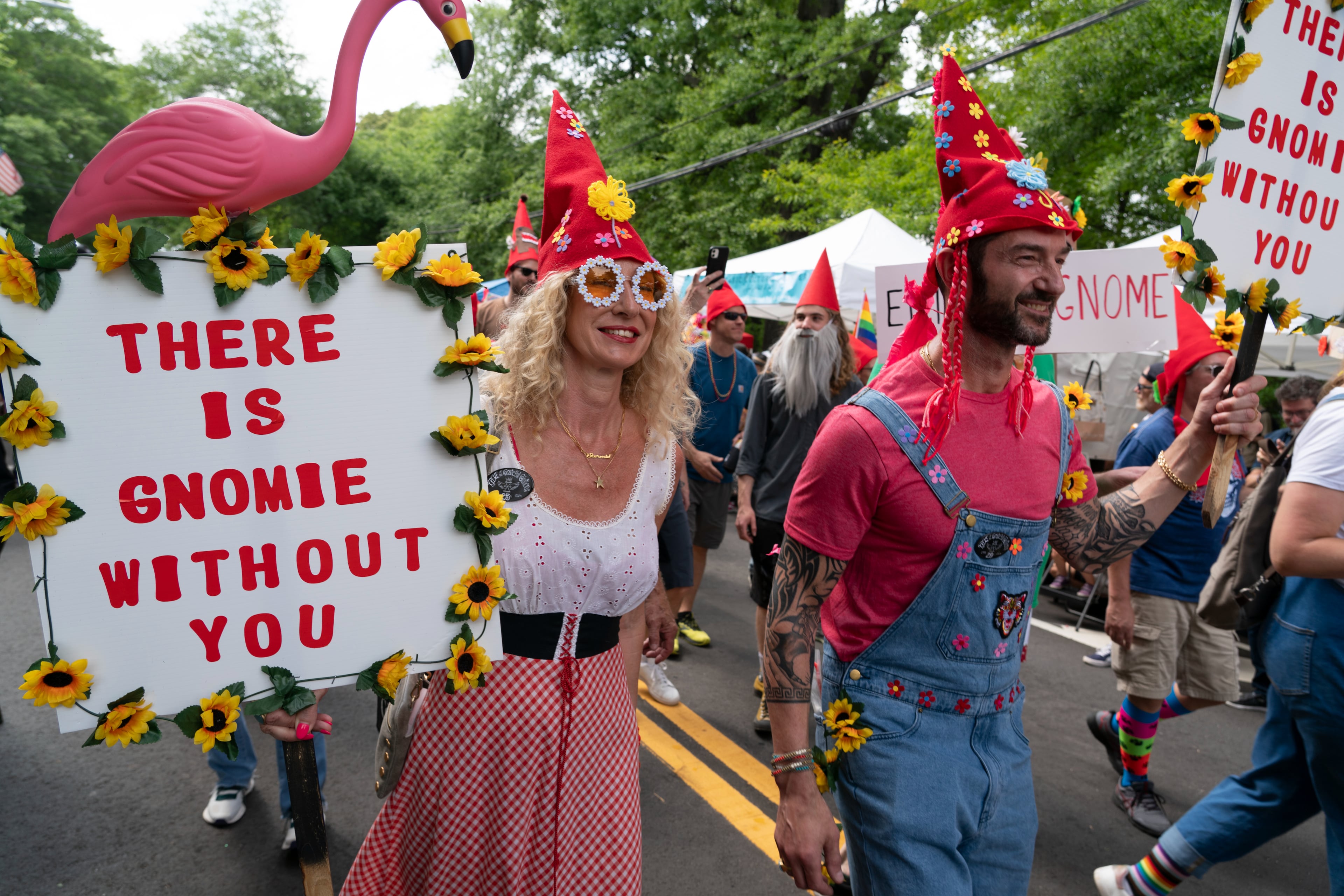 The offbeat Inman Park Festival parade, where gnomes are a big thing, features colorfully costumed marchers, floats, bands and more. The 2026 festival in the historic intown Atlanta neighborhood is April 24-26. (Courtesy of Inman Park Festival Marketing/William Byrd)