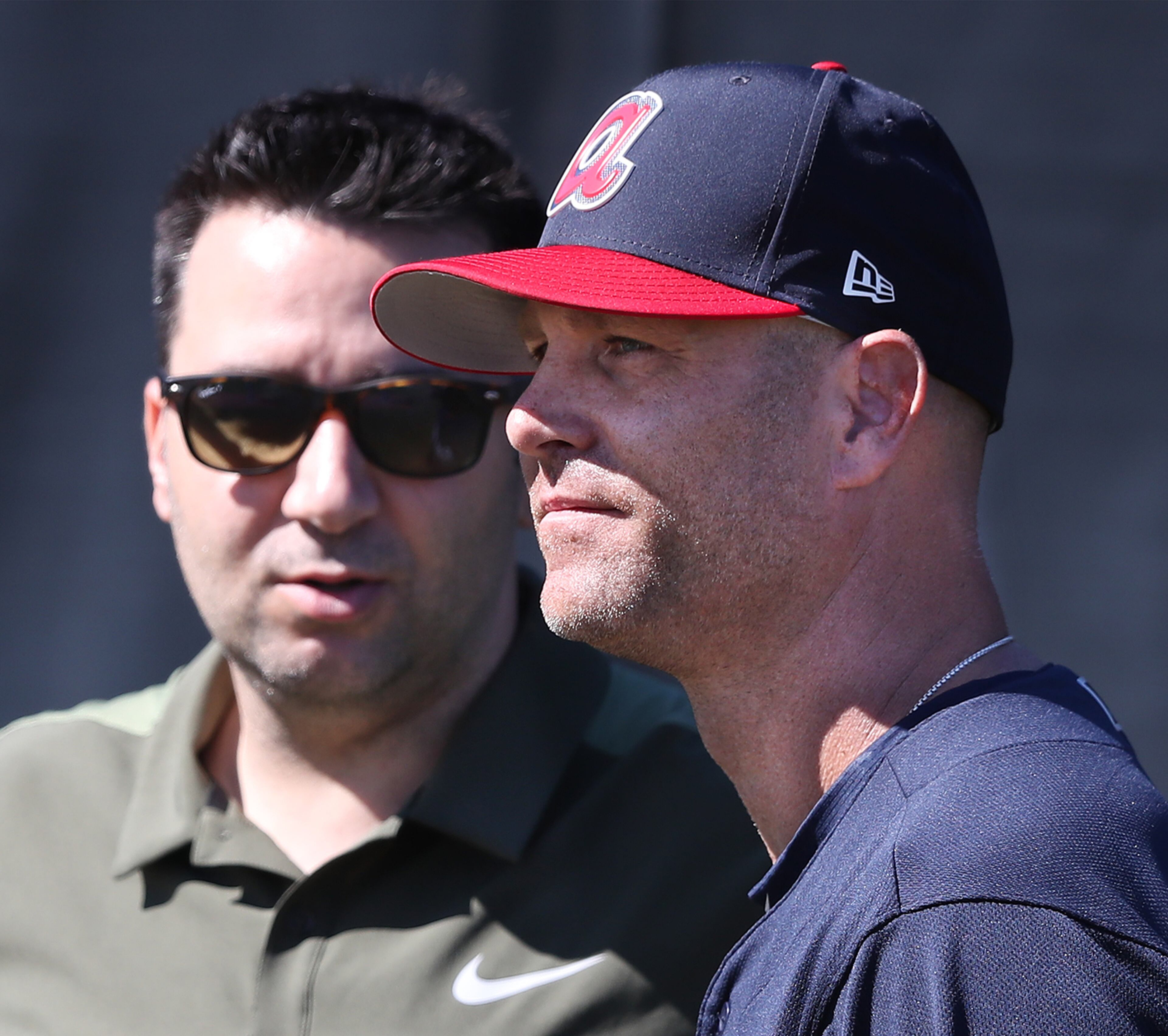 Feb 17, 2018 Lake Buena Vista: Braves Hall of Fame pitcher Tim Hudson and GM Alex Anthopoulos watch pitchers and catchers work on Saturday, Feb 17, 2018, at the ESPN Wide World of Sports Complex in Lake Buena Vista. Curtis Compton/ccompton@ajc.com