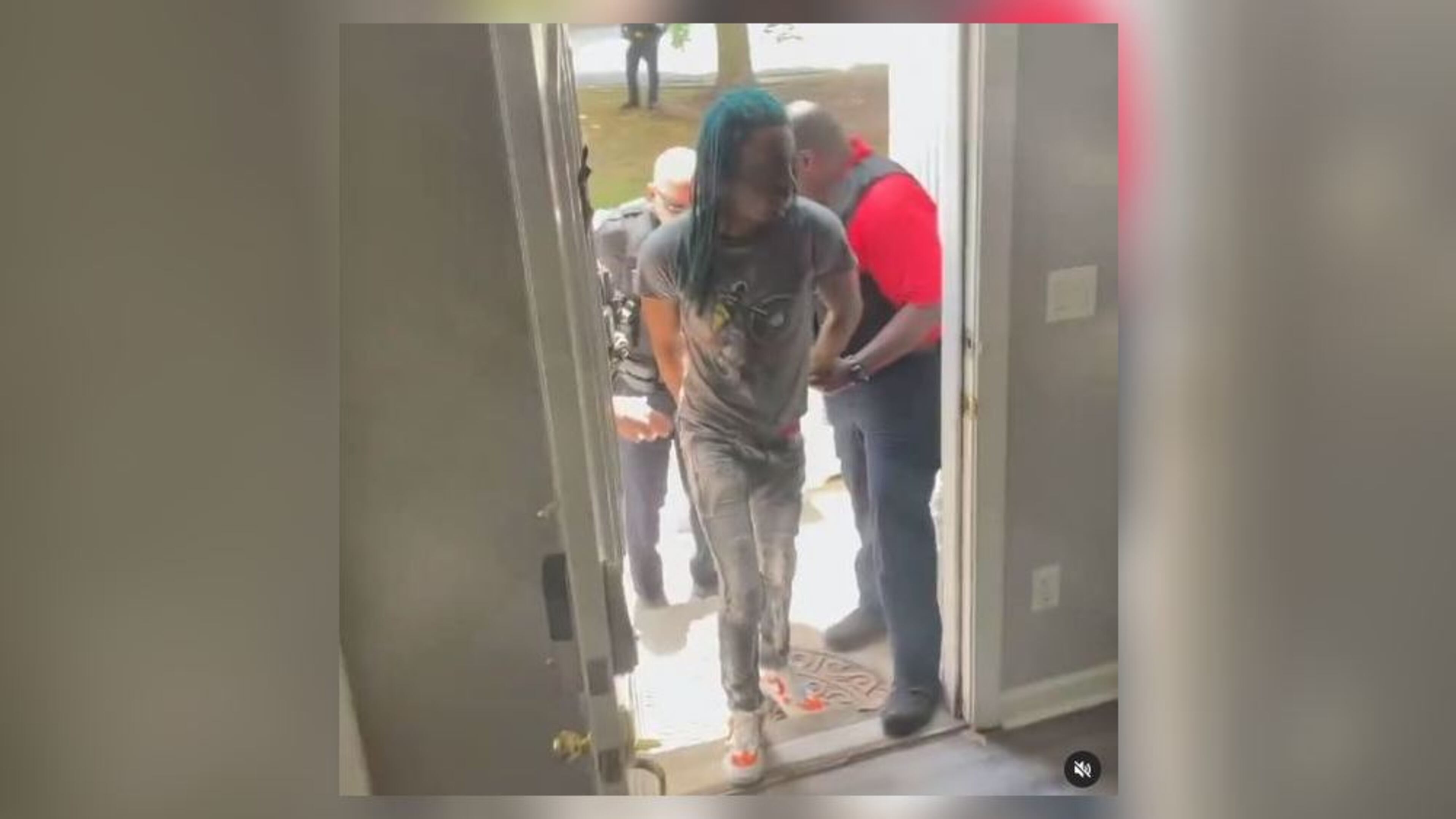Video of the rapper's arrest was uploaded to his Instagram page.