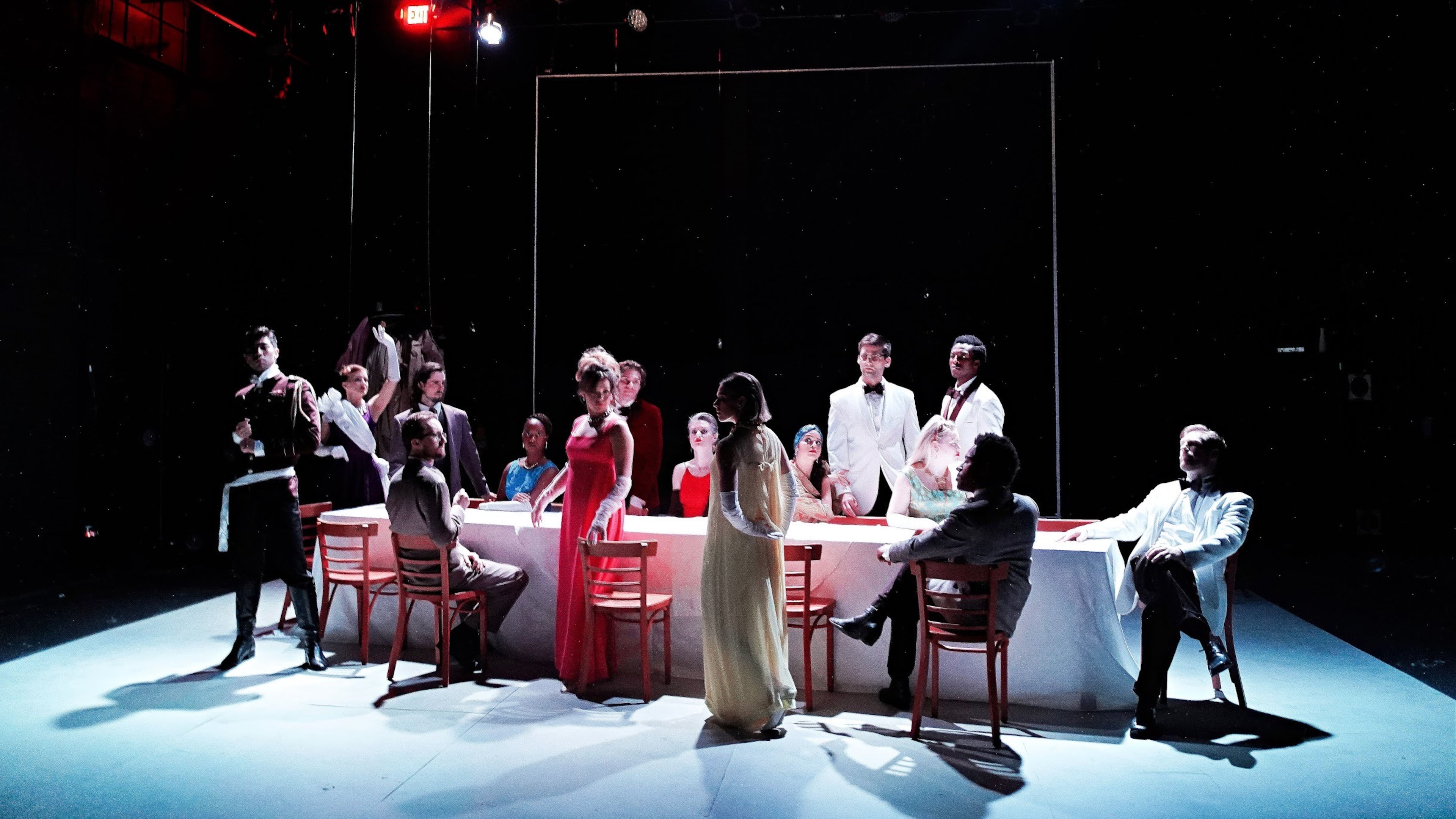 Surreal happens: Members of the large ensemble pull up seats in the avant-garde theater work based upon Luis Buñuel’s film.