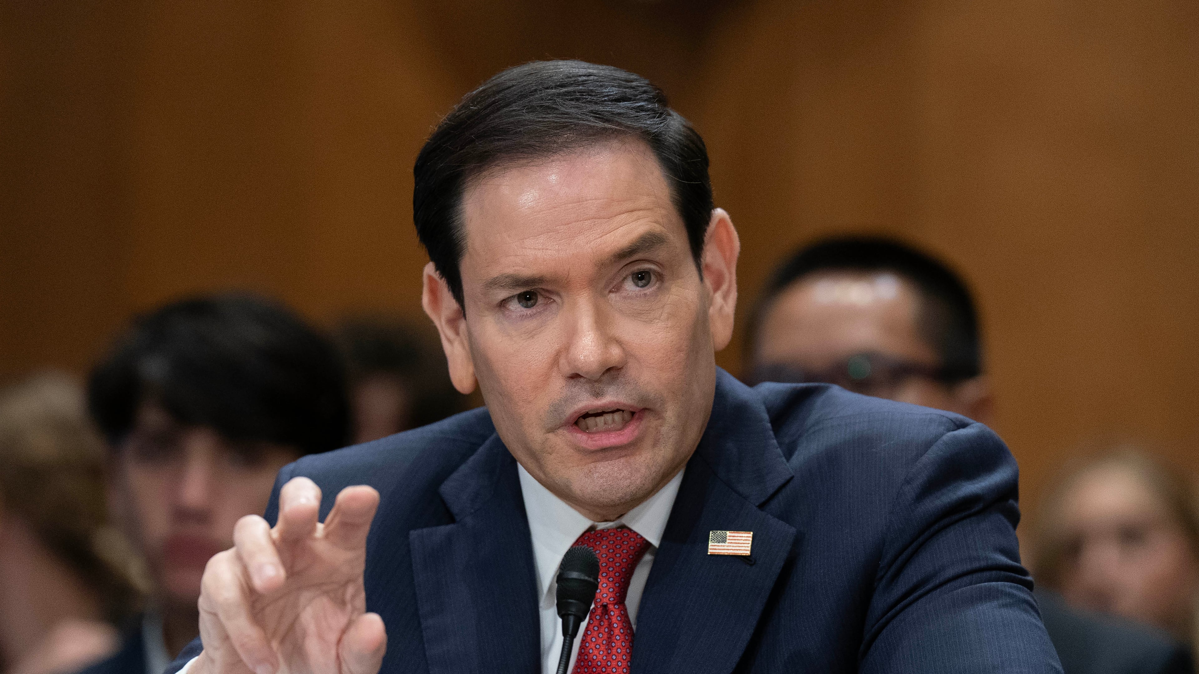 Secretary of State Marco Rubio testifies before the Senate Foreign Relations Committee hearing to Review the FY27 State Department Budget Request on Capitol Hill, Tuesday, June 2, 2026, in Washington. (AP Photo/Jose Luis Magana)