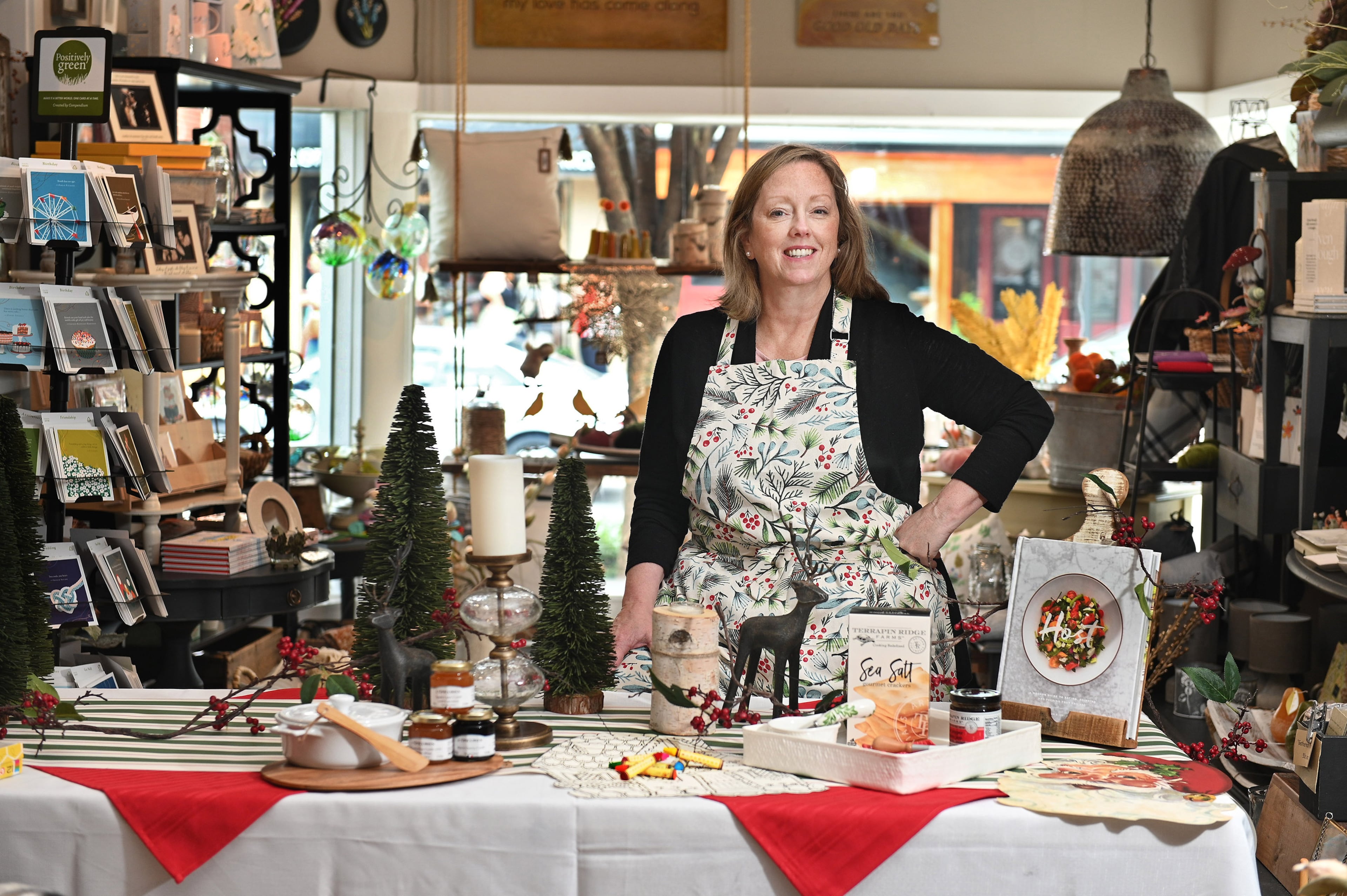 Kathi Gromacki, owner of The Nest on Main in Bel Air, Maryland, gives tips on hosting a holiday party. Kenneth K. Lam/The Baltimore Sun/TNS