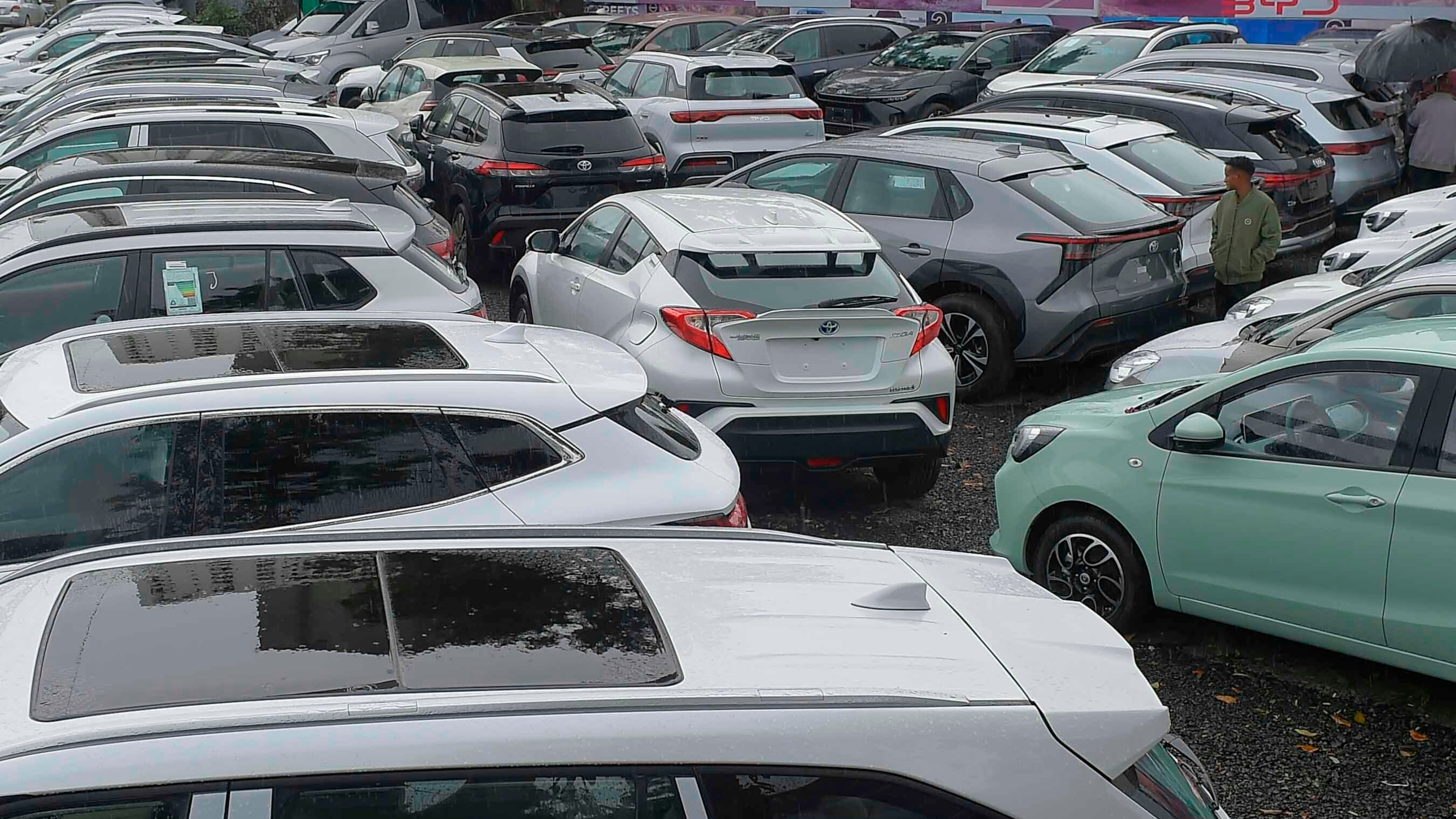 FILE - A batch of electrical vehicles for sale parked at a car yard in Addis Ababa, Ethiopia on Oct. 3, 2024. (AP Photo, File)