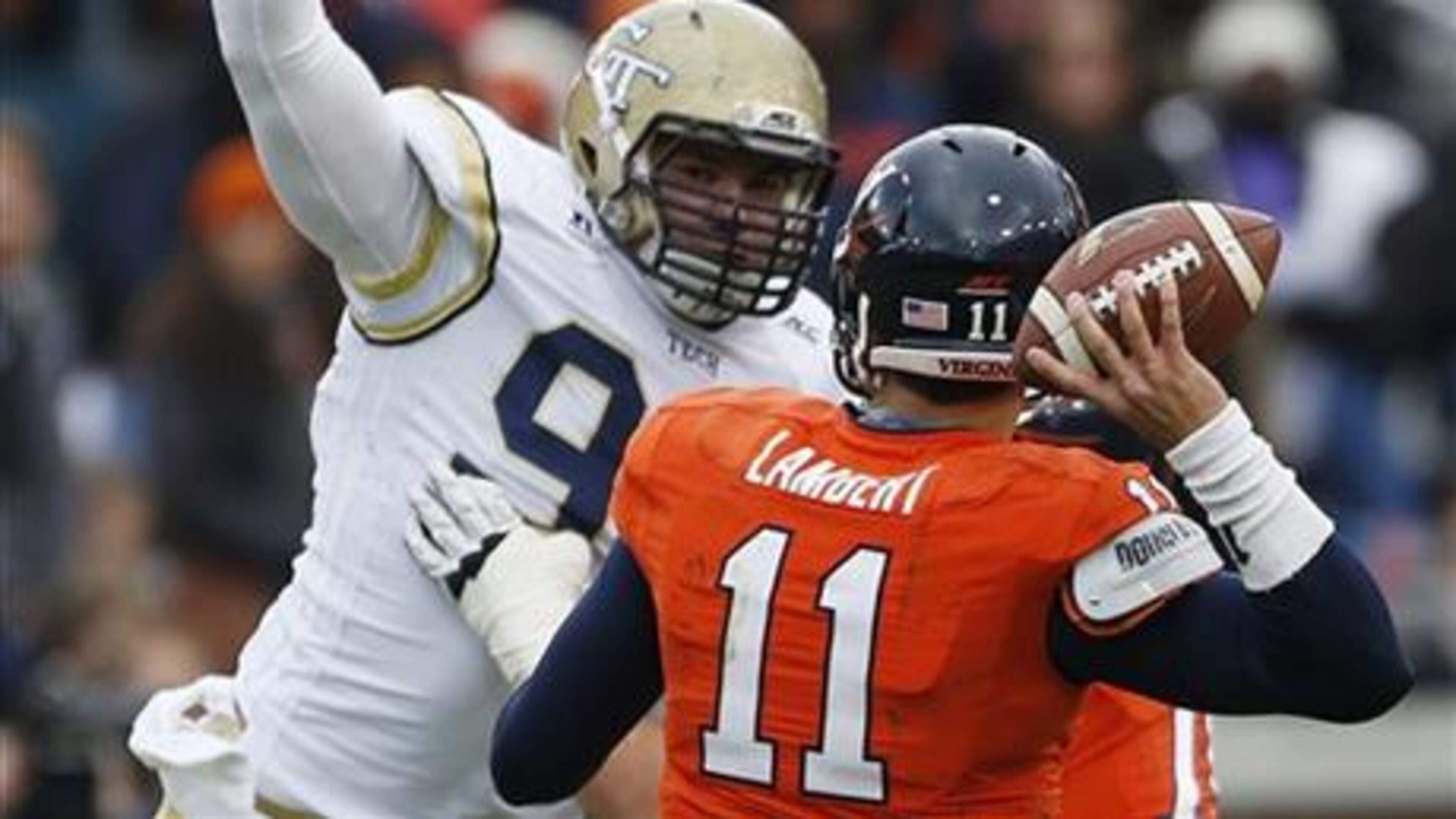 Georgia Tech defensive tackle Adam Gotsis said the Yellow Jackets defense was working in practice on a new wrinkle for Saturday's game with Clemson. (ASSOCIATED PRESS)