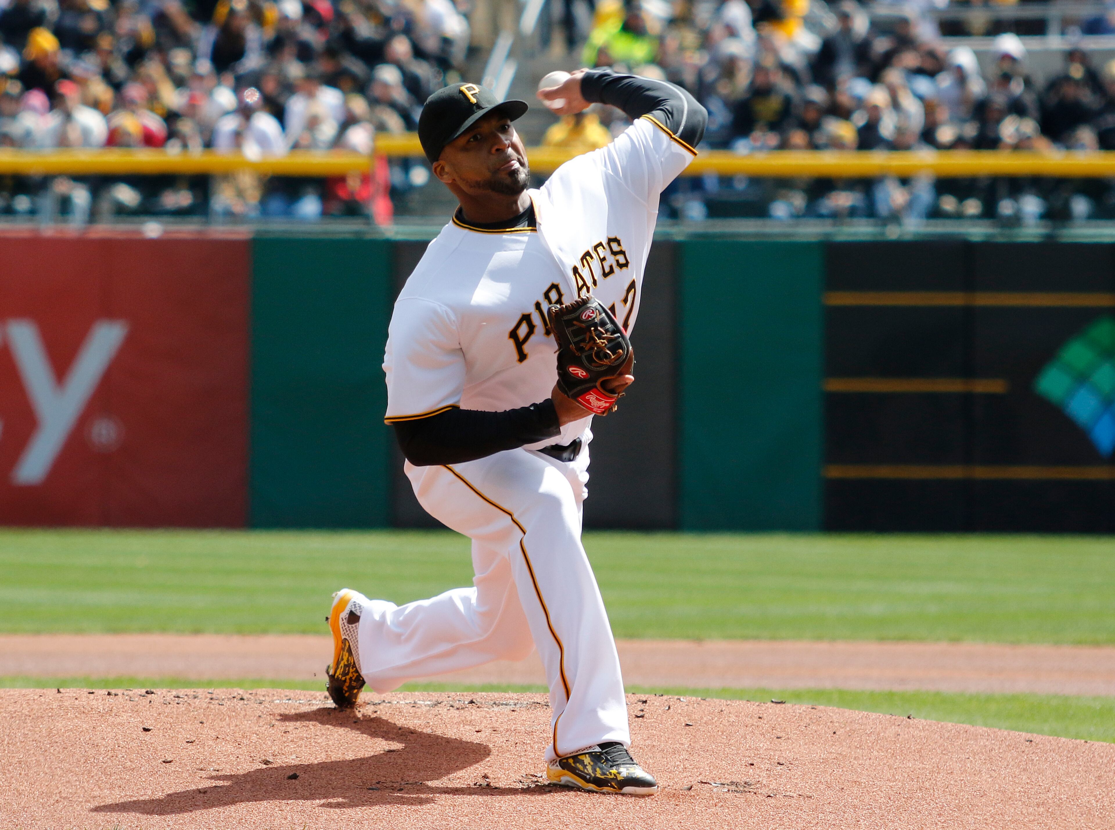 PITTSBURGH, PA - APRIL 03: Francisco Liriano #47 of the Pittsburgh Pirates pitches in the first inning during opening day against the St. Louis Cardinals at PNC Park on April 3, 2016 in Pittsburgh, Pennsylvania. (Photo by Justin K. Aller/Getty Images)