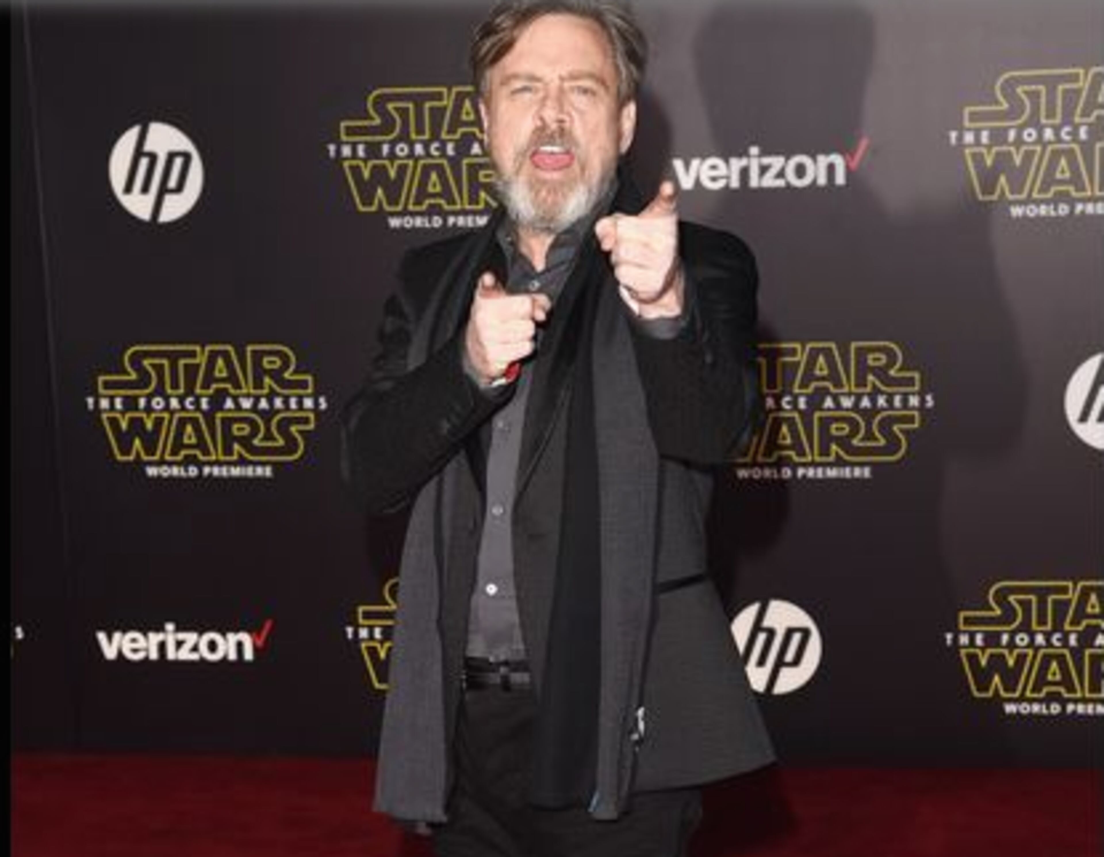 You there, in the projection booth? Any chance we could see this movie in under five hours? That would be A-MA-ZING. Here's Actor Mark Hamill at the Hollywood premiere. Photo by Jason Merritt/Getty Images