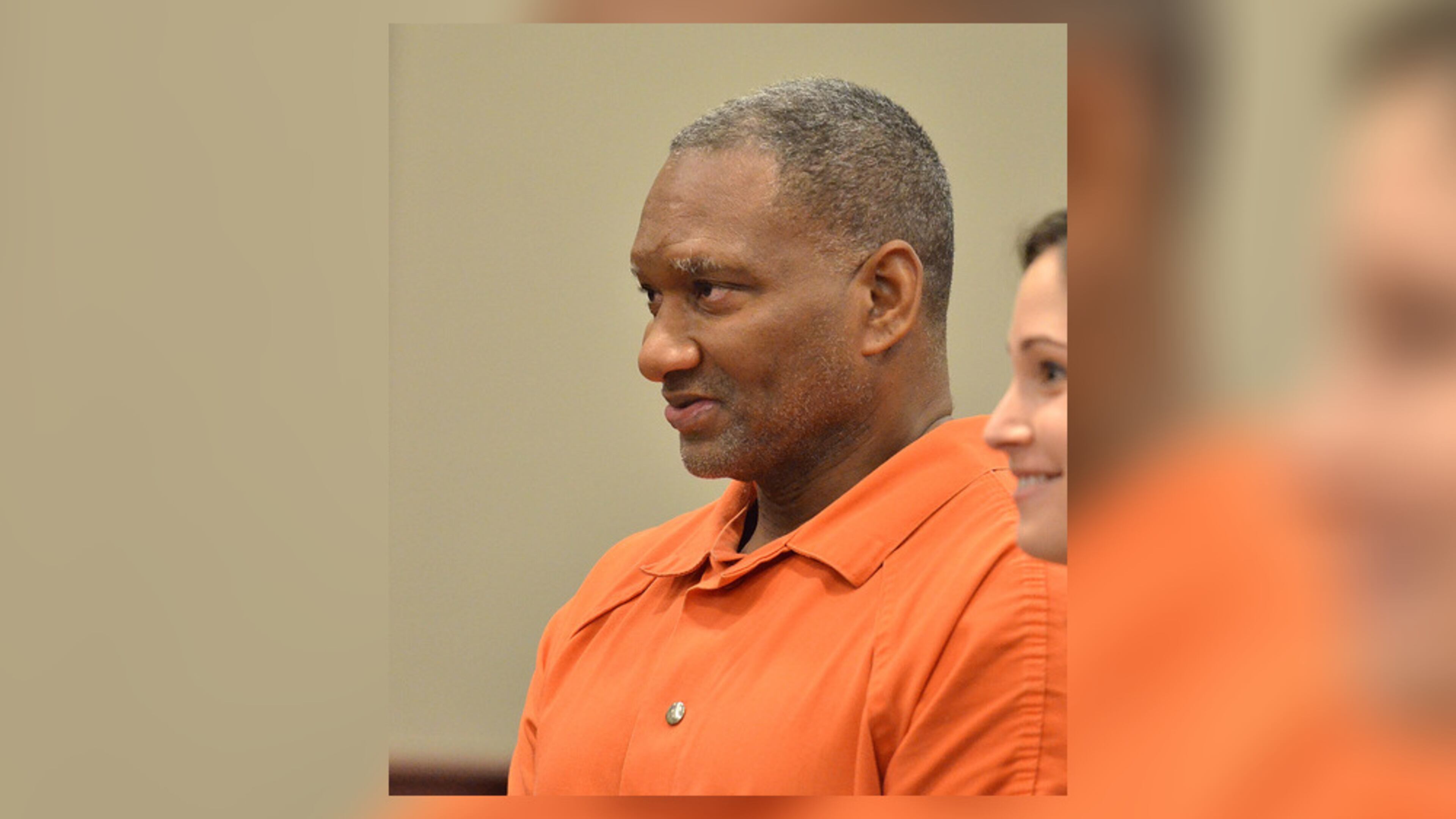 Anthony Gray listens while Judge Robert L. Mack, Jr. speaks regarding his release on Sept. 8, 2017 at the Clayton County Court Bldg. in Jonesboro. Gray, who was sentenced to prison for 30 years for possession of marijuana and cocaine, has served more than half of his sentence.