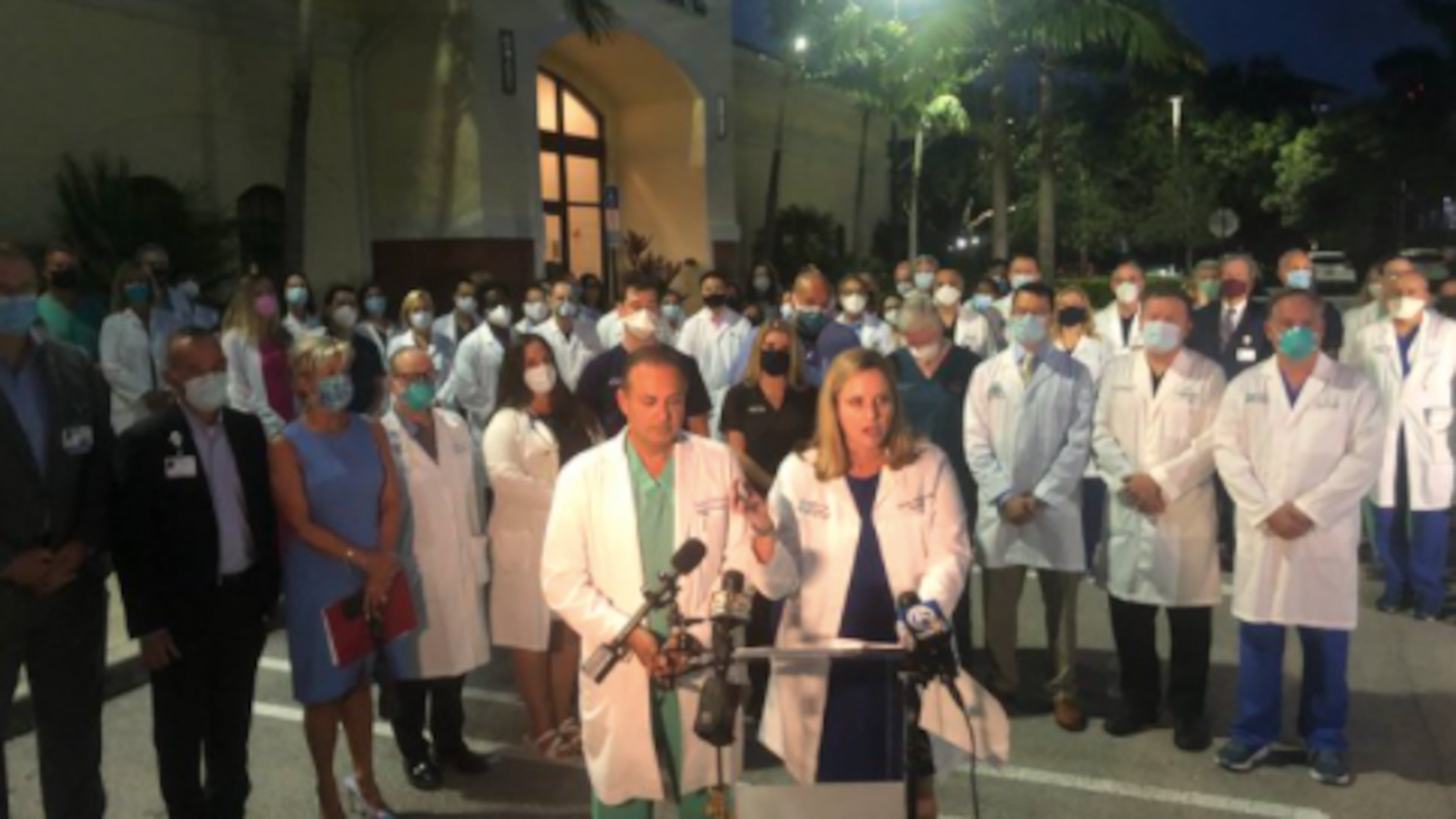 Before sunrise Monday, dozens of doctors across South Florida stepped outside their hospitals and offices to encourage the community to get vaccinated, news outlets reported.