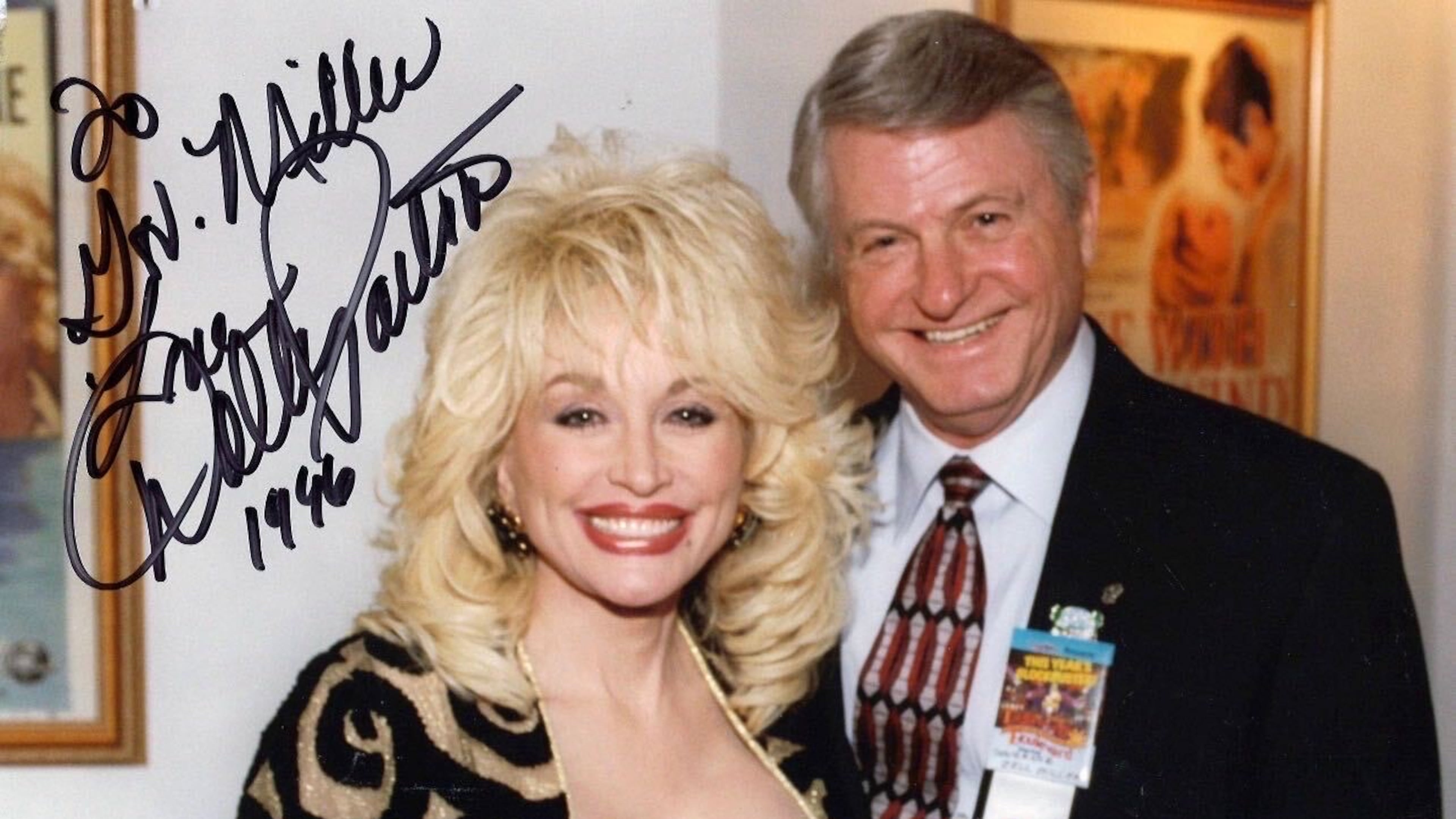 Country music legend Dolly Parton signed this 1996 picture with Georgia Gov. Zell Miller. (Courtesy of Russell Library, University of Georgia)