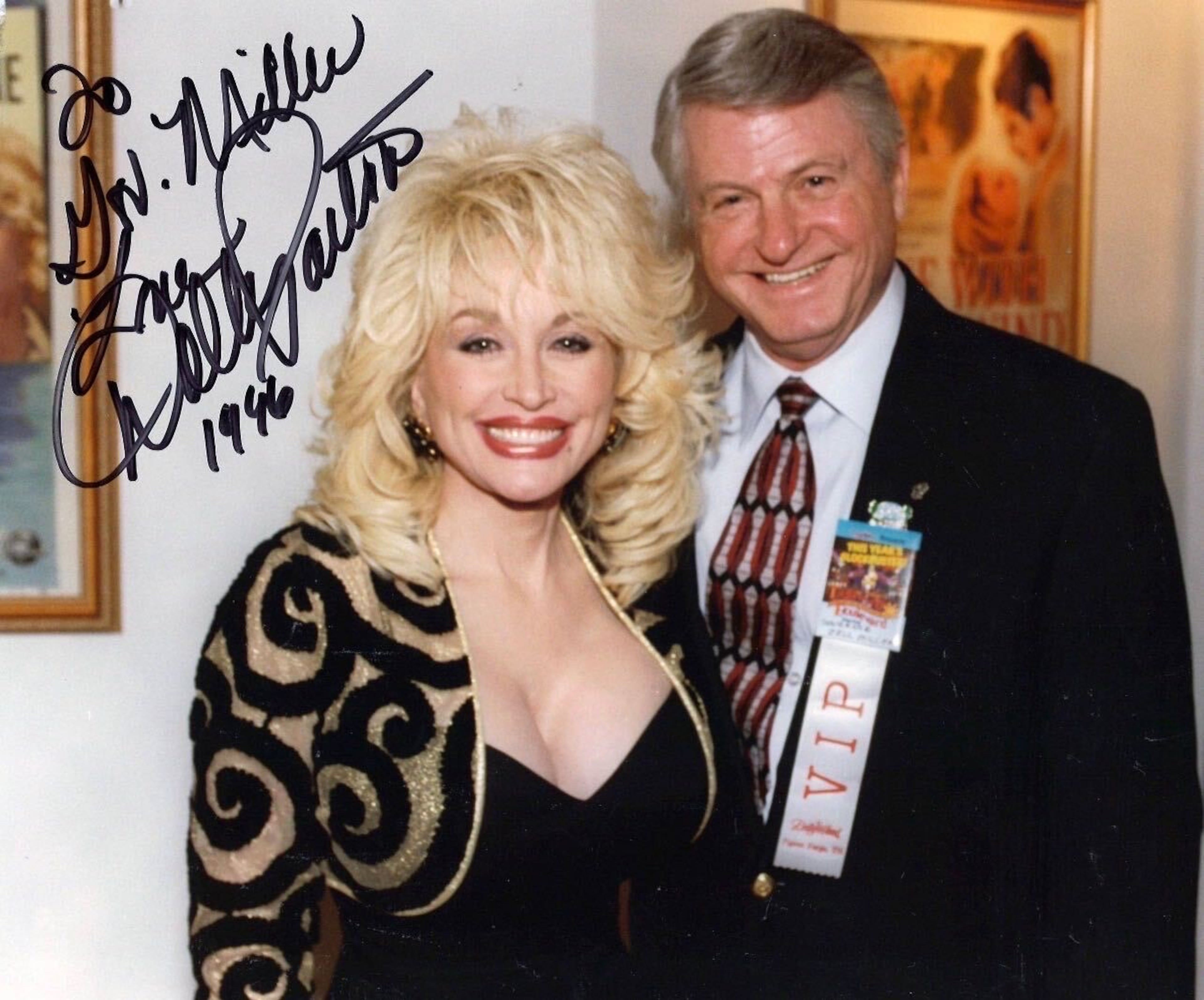 Country music legend Dolly Parton signed this 1996 picture with then-Georgia Gov. Zell Miller. (Russell Library, University of Georgia.)