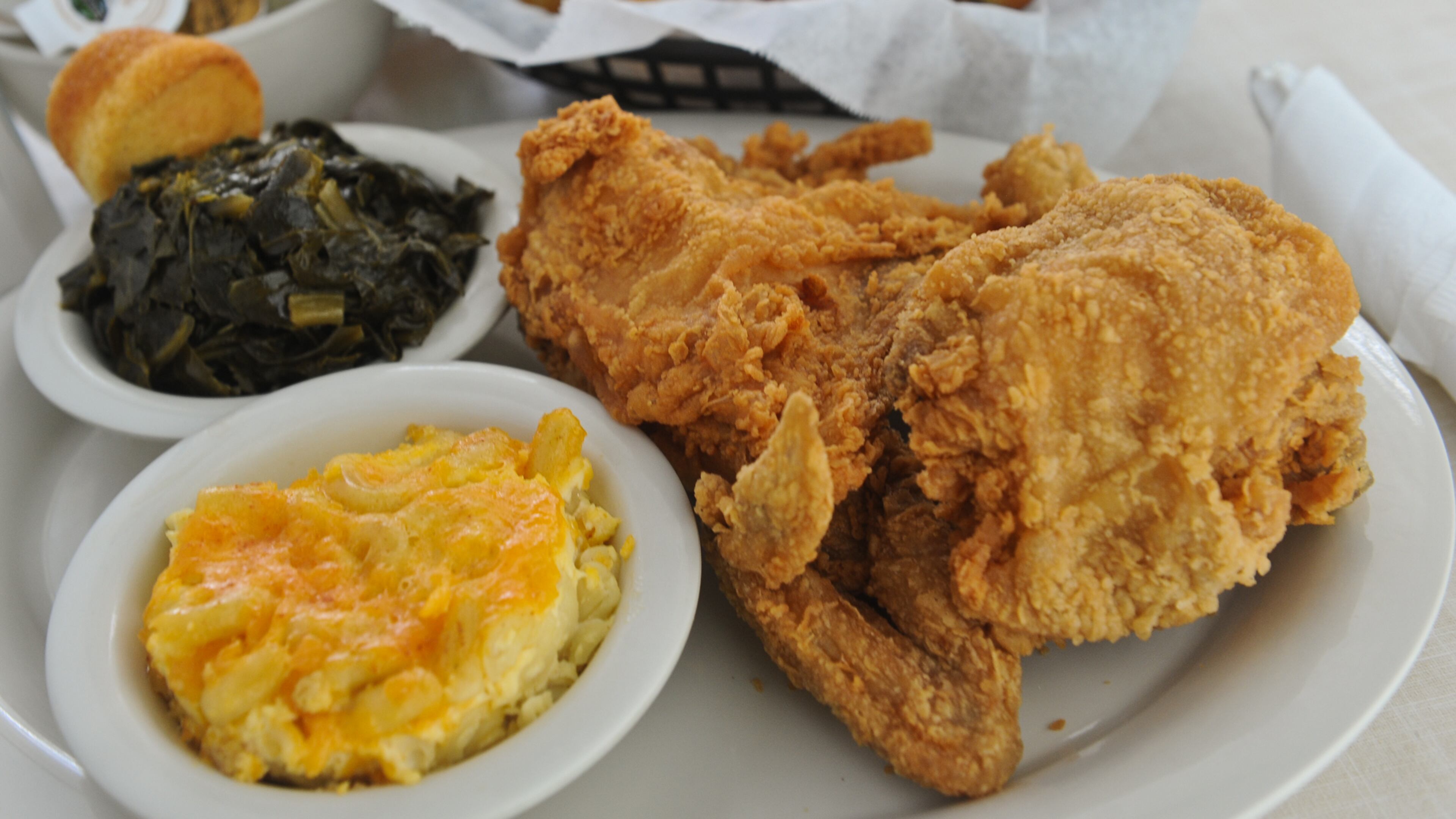 Atlanta classic Mary Mac's Tea Room dishes up Southern classics like fried chicken, collard greens and macaroni and cheese. Becky Stein for The AJC