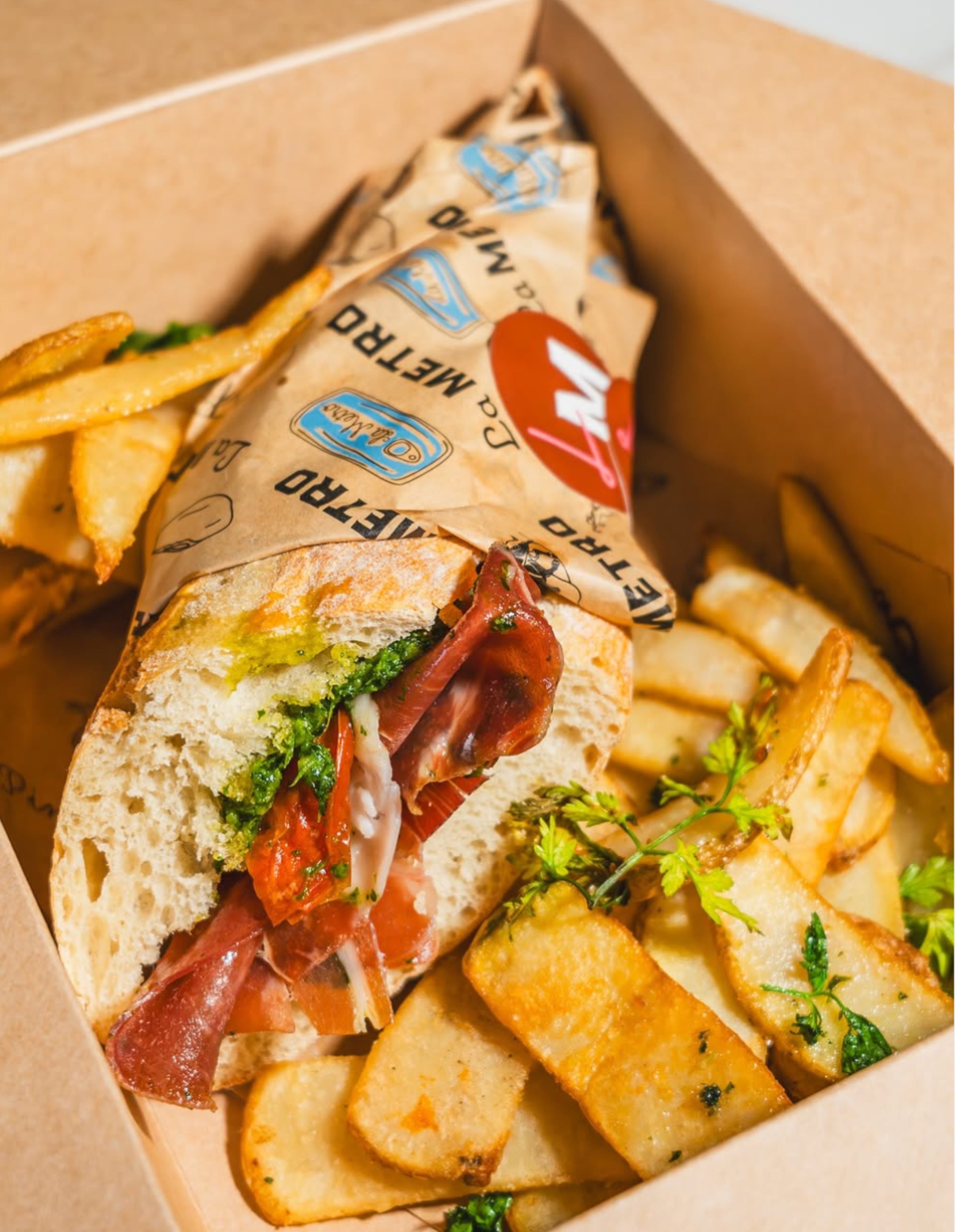 La Metro's Spanish ham bocata is available as a grab-and-go lunch item. March 28, 2025 (Courtesy of La Metro)
