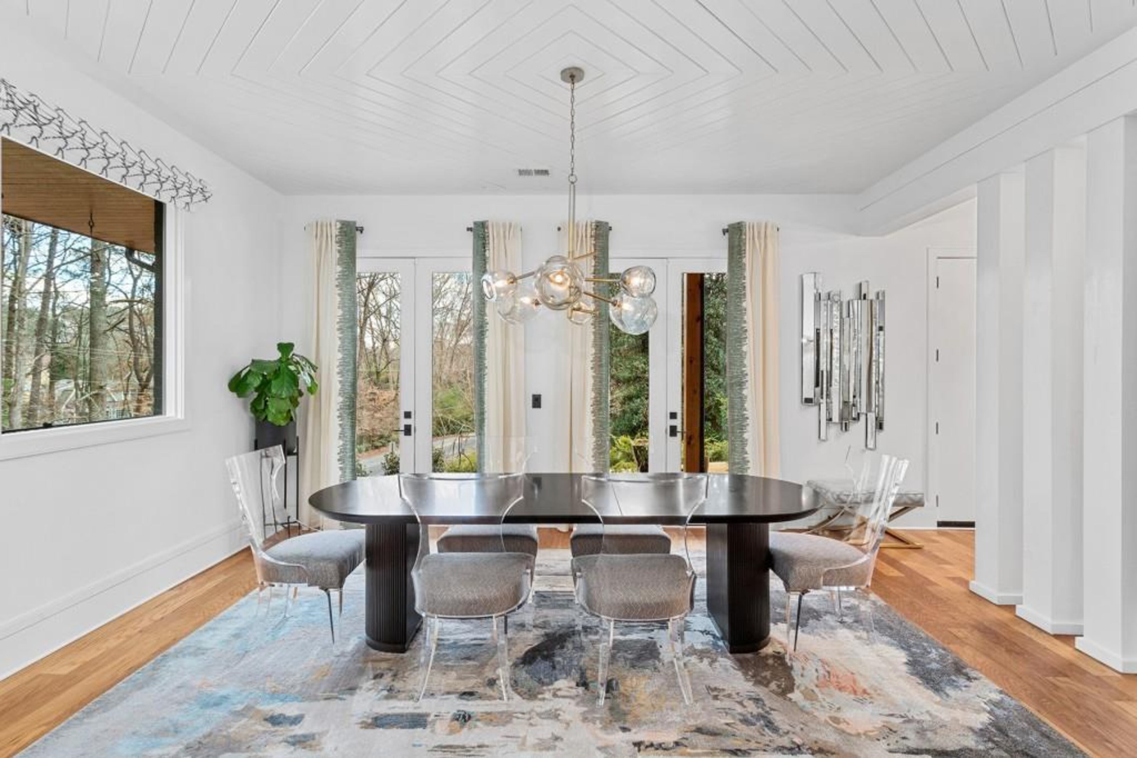 A beautiful dining area next to the fireside great room.