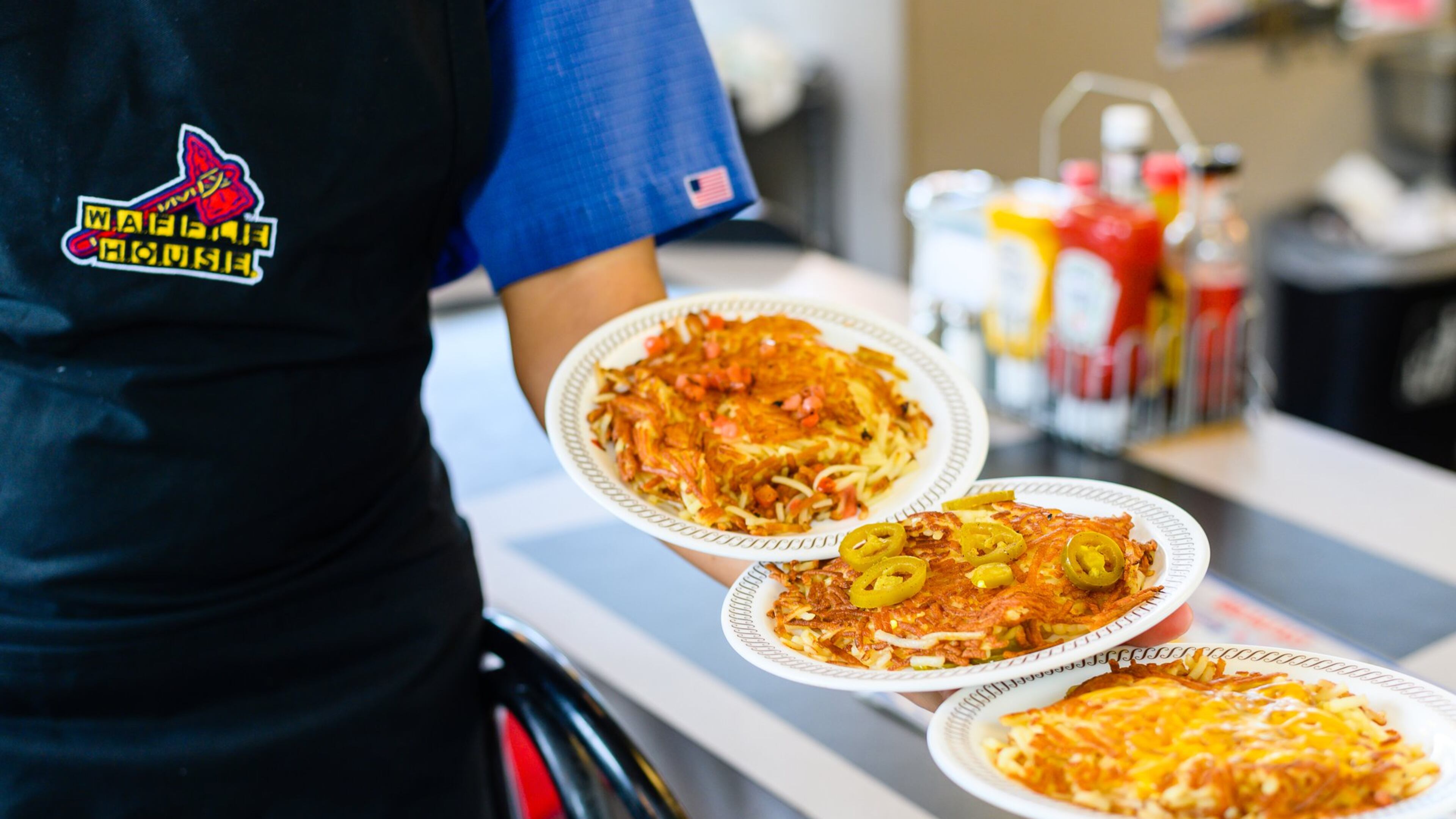 Diced (from left), peppered and covered are some of your hash brown options at Waffle House. CONTRIBUTED BY HENRI HOLLIS