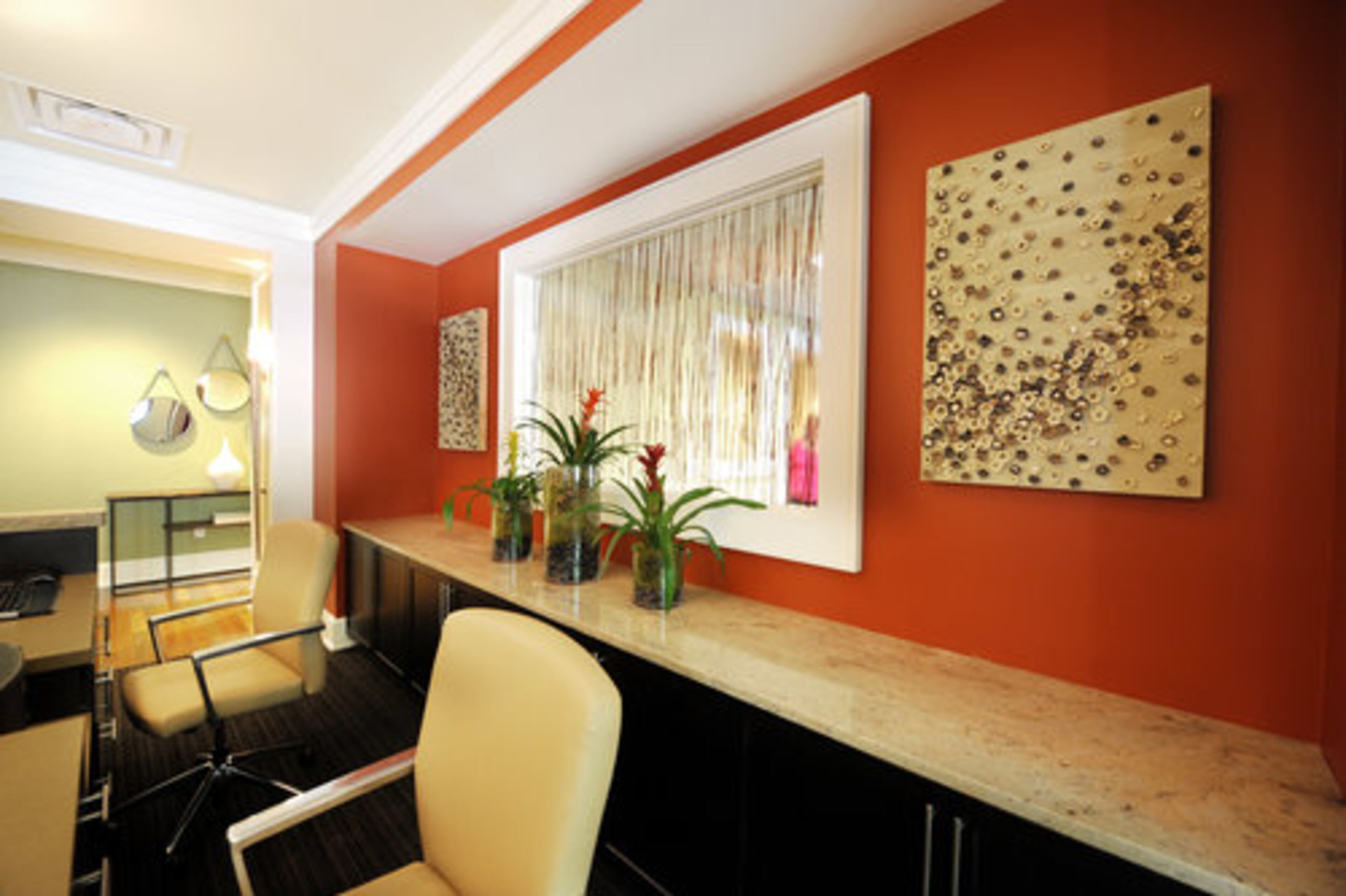 Reception desk in main lobby.