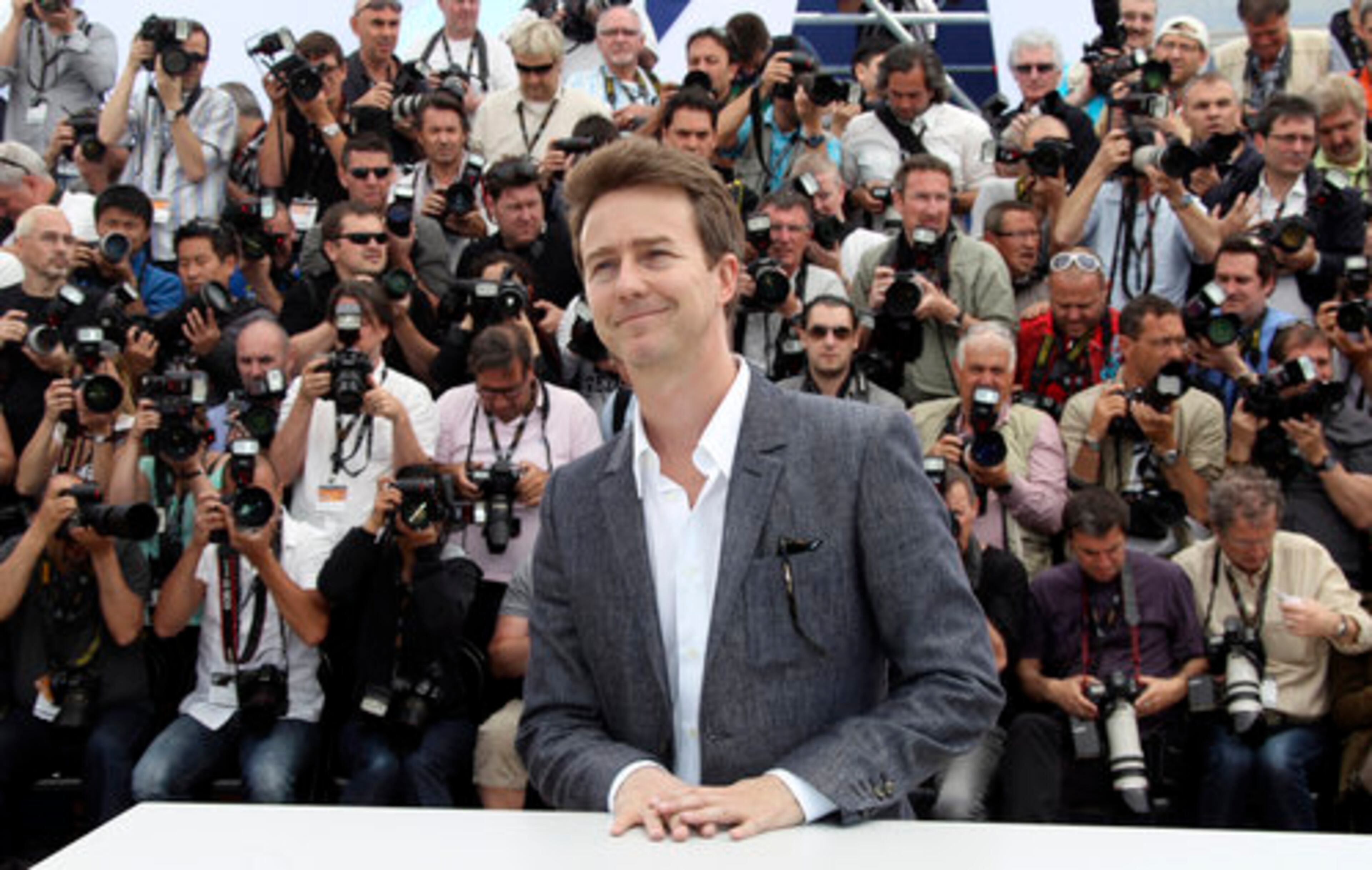 "Moonrise Kingdom" star Edward Norton takes his turn at the podium before the movie debut at Cannes.