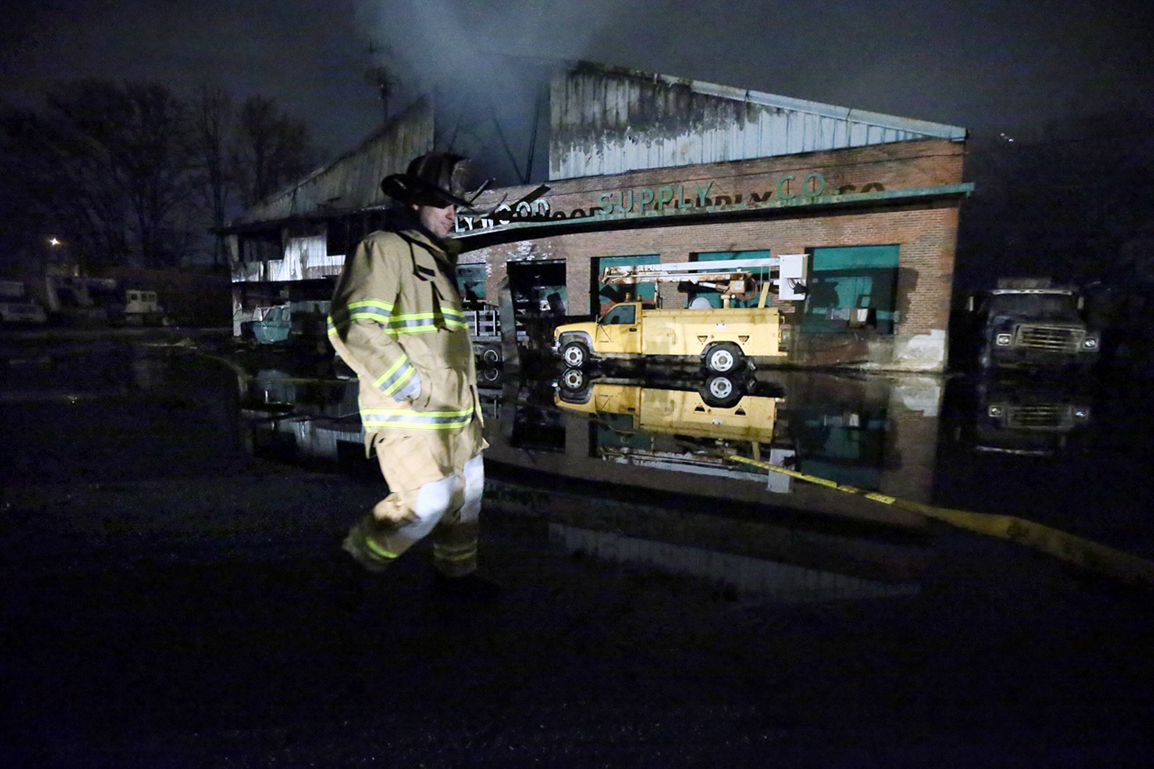 For more than 14 hours, firefighters continued to douse a large warehouse fire that started Sunday. The two-alarm blaze broke out before 5 p.m. in the 1300 block of Mayson Turner Road, in an “extremely large warehouse being used for storage of a lot of recyclable products,” Atlanta fire Battalion Chief Todd Edwards told the Atlanta Journal-Constitution.