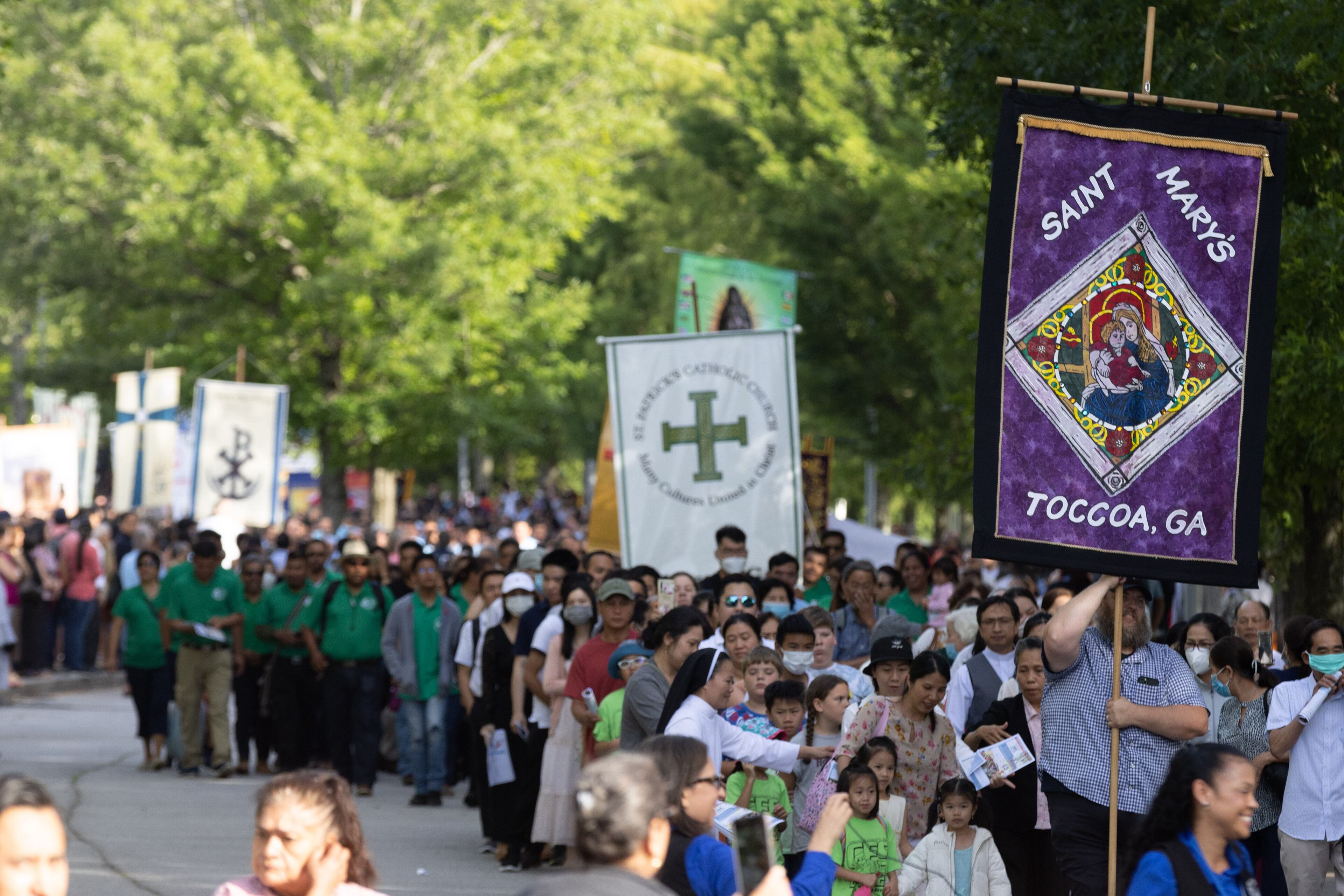 The Procession marks the beginning of the 25th Eucharistic Congress at the Georgia International Convention Center in College Park Saturday, June 18, 2022. (Steve Schaefer / steve.schaefer@ajc.com)